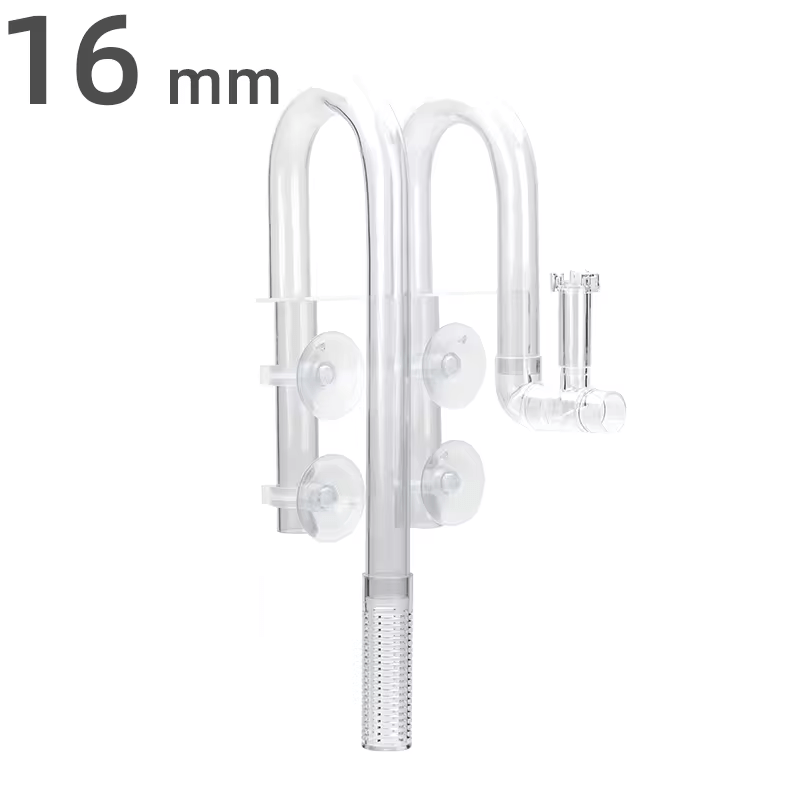 AQUAPRO 12mm/16mm Plastic Skimmer Outflow & Inflow with Suction Cups - Perfect for Aquarium, Pond, and Water Garden Filtration Systems
