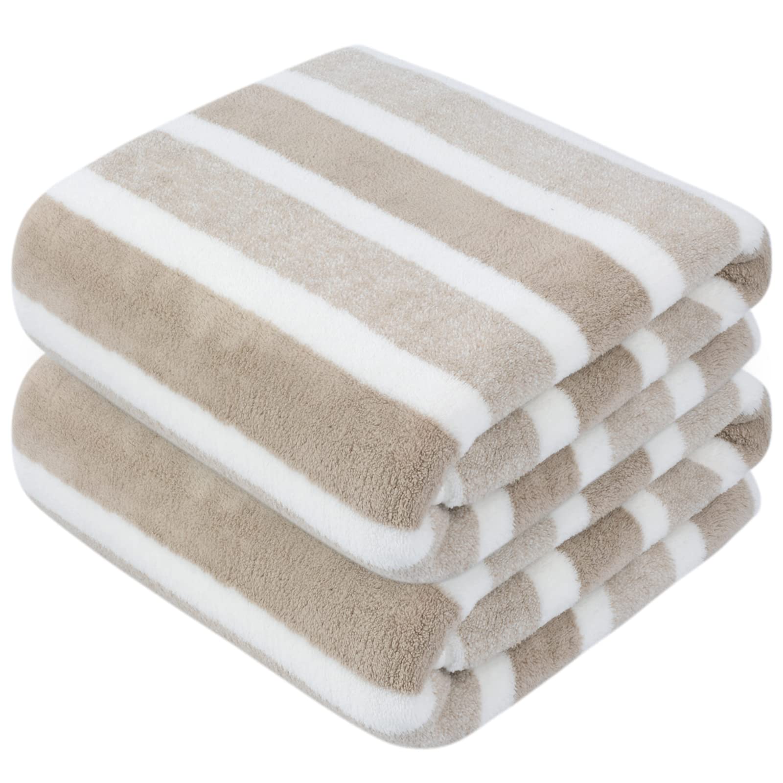**KinHwa Ultra Soft Microfiber Bath Towels Set of 2 - 30x60 Inches, Super Absorbent & Quick-Drying, Lightweight for Bathroom, Gym, Travel, Yoga, Spa & Pool - Luxurious Brown Towels for Home & Hotel Use**