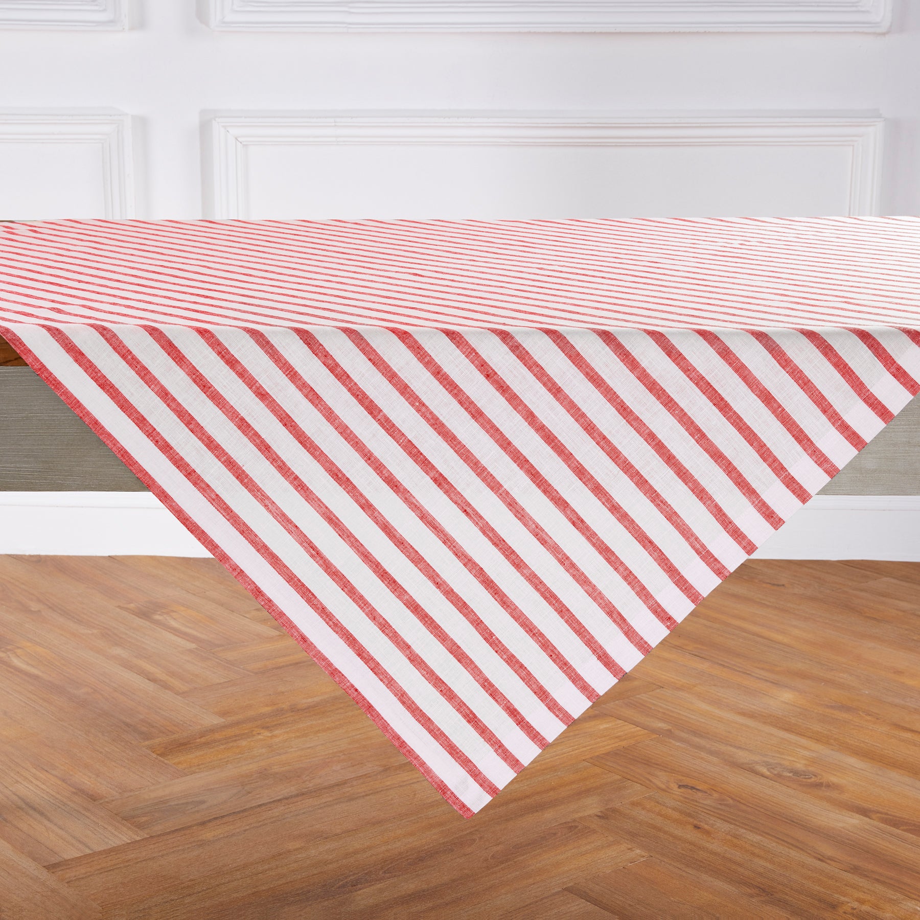 Madison Stripe Table Throw - Stylish Cotton Tablecloth for Dining Room & Kitchen Decor - Perfect for Parties, Holidays & Everyday Use