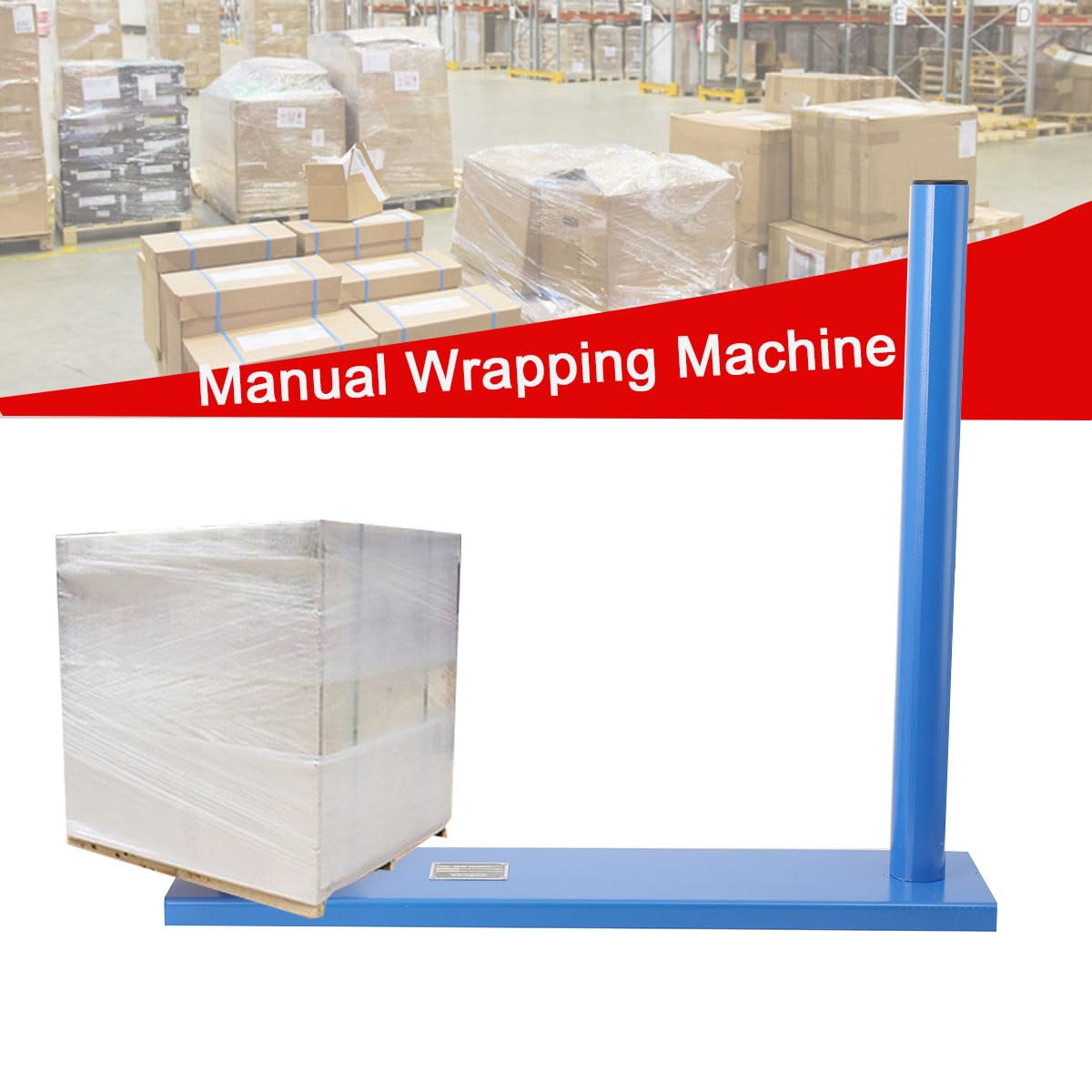 Manual Stretch Film Wrapping Machine - Handheld Packing Dispenser for Warehouse, Factory, Logistics & Shipping - Durable Packaging Tool for Express Stations, Supermarkets & Industrial Use