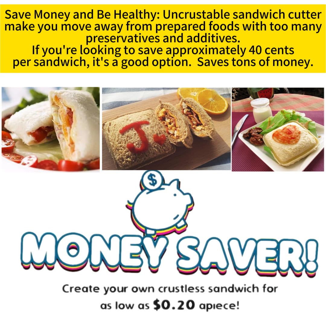 Sandwich Cutter and Sealer - Uncrustables Sandwich Maker for Easy Kids Lunch Prep | Square Sandwich Cutter for Breakfast & School Lunches (Light Blue) | Perfect for Meal Prep, Picnics & On-the-Go Snacks