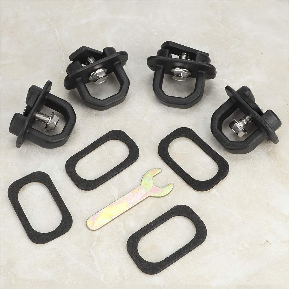 4PCS Heavy Duty Truck Bed Tie Down Anchors - Durable Cargo Side Hooks for Pickup Trucks & Trailers - Secure Your Load for Camping, Moving & Off-Road Adventures