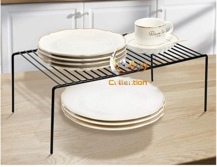 AB99 COLLECTION Stainless Steel Dish Rack & Kitchen Organizer - 4-Pack Multipurpose Storage Shelf for Plates, Utensils & Cabinets | Space-Saving Solution for Small Kitchens & Countertops