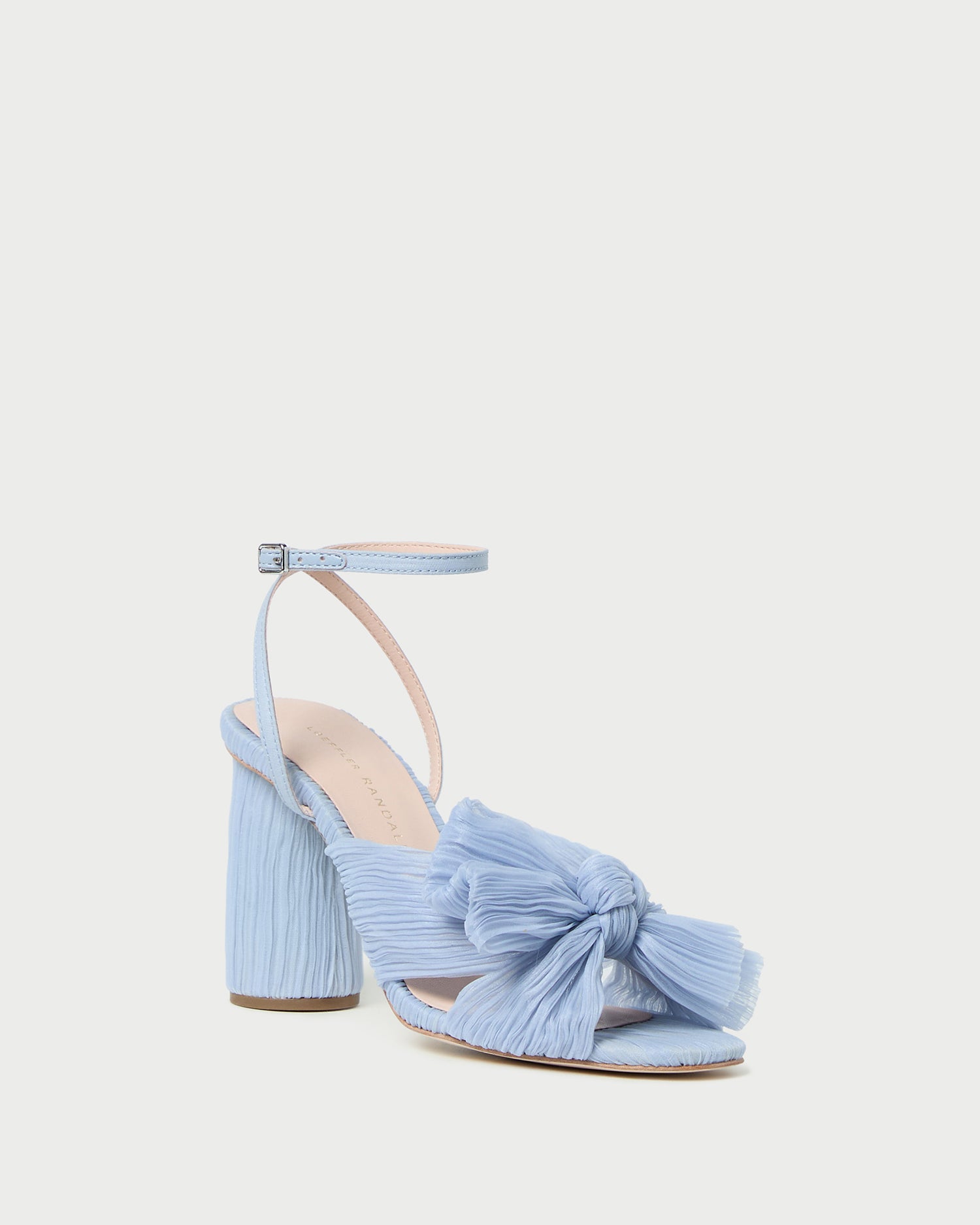 Camellia Blue Pleated Bow Heel - Elegant Women's Dress Shoes for Weddings, Parties & Special Occasions