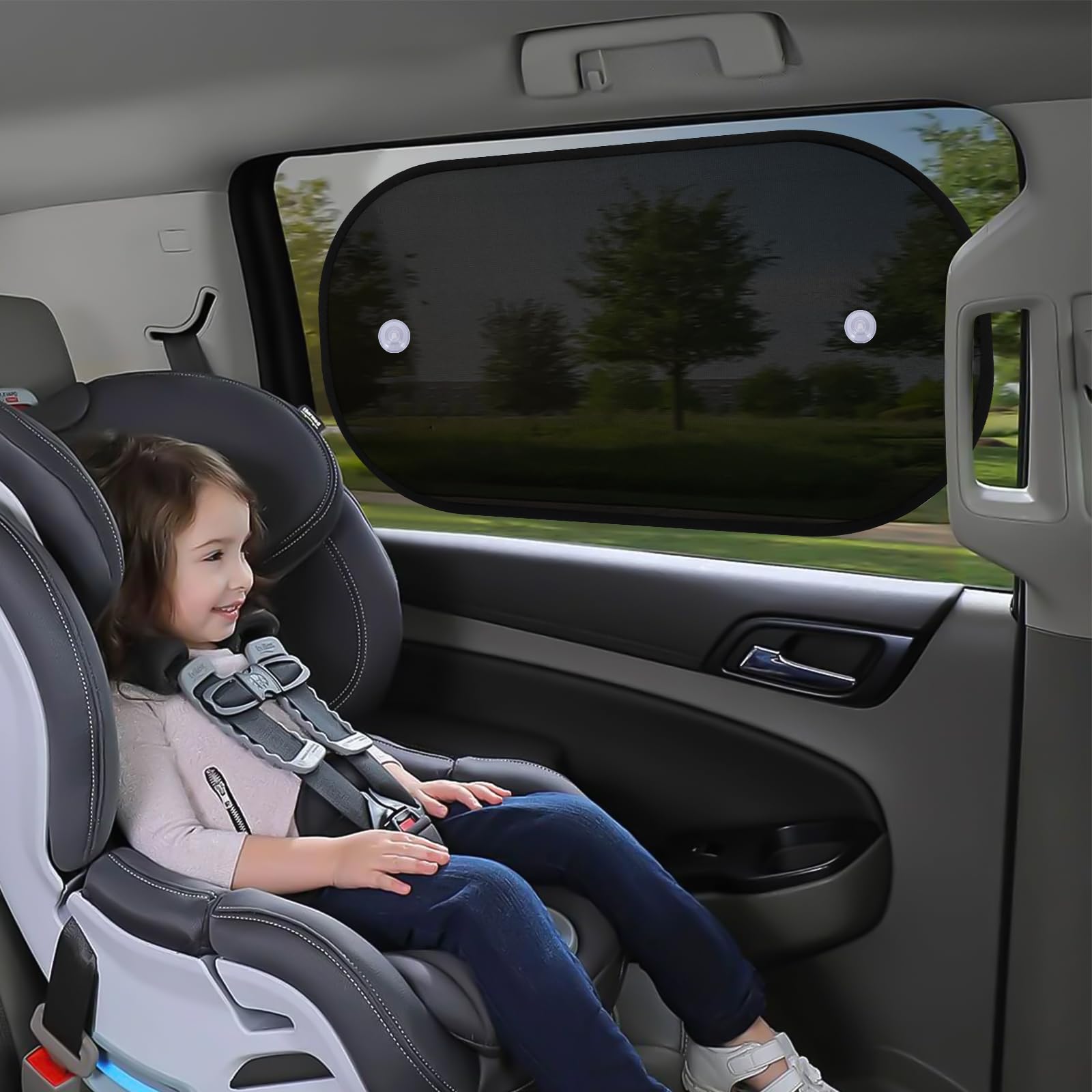 ZATOOTO 4-Pack Car Window Shades for Baby & Pets - UV Protection Sun Blocker with Strong Suction Cups | Heat & Glare Shield for Road Trips, Daily Commutes, and Summer Travel