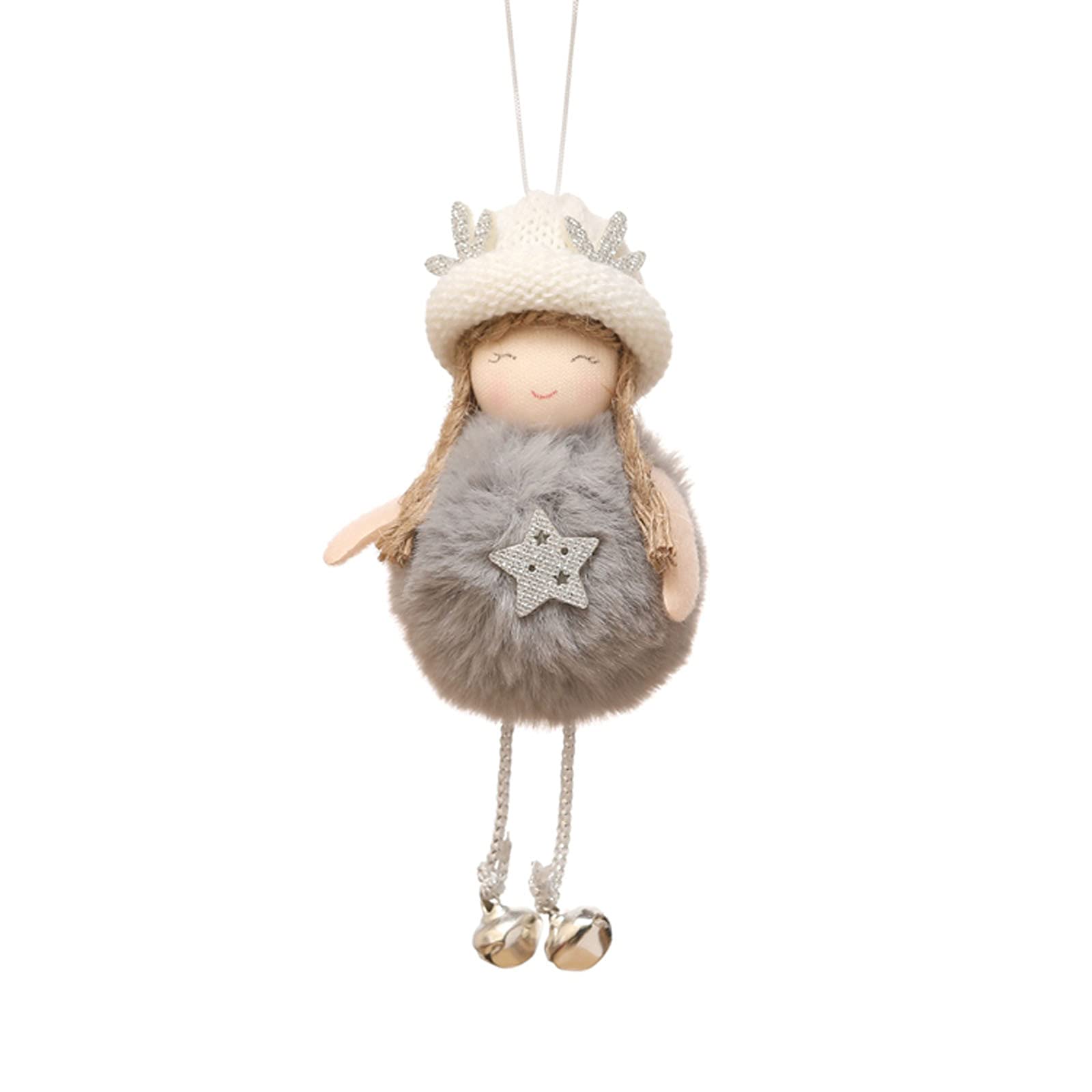 1#OM Lace Gauze Dress Princess Girl Pendant Cute Plush Angel Doll - Perfect for Nursery Decor, Baby Shower Gift & Christmas Tree Ornament
