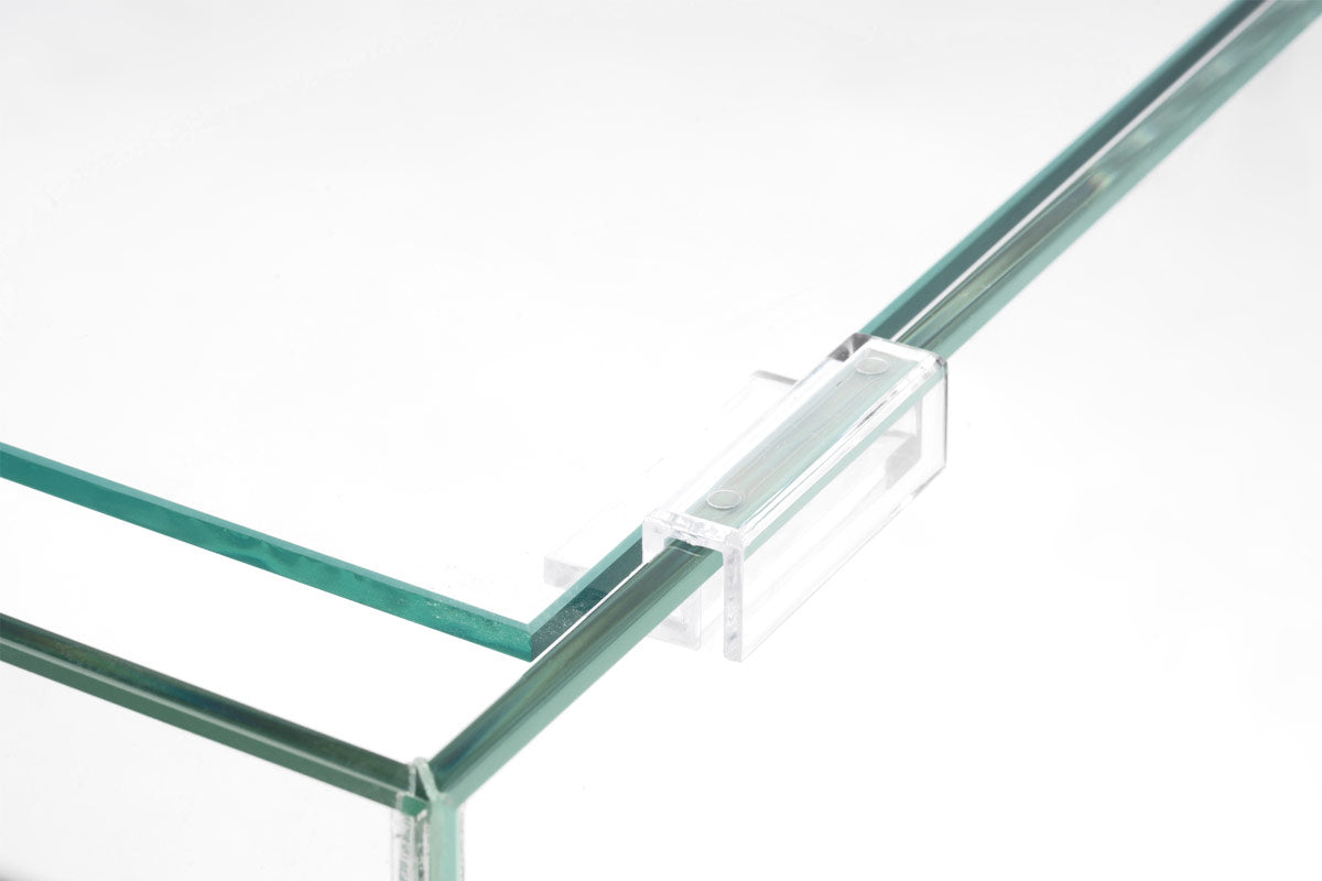 UNS Long Tank Glass Lid with Clear Clips - Perfect for Aquarium, Reptile Terrarium, and Fish Tank Enclosures