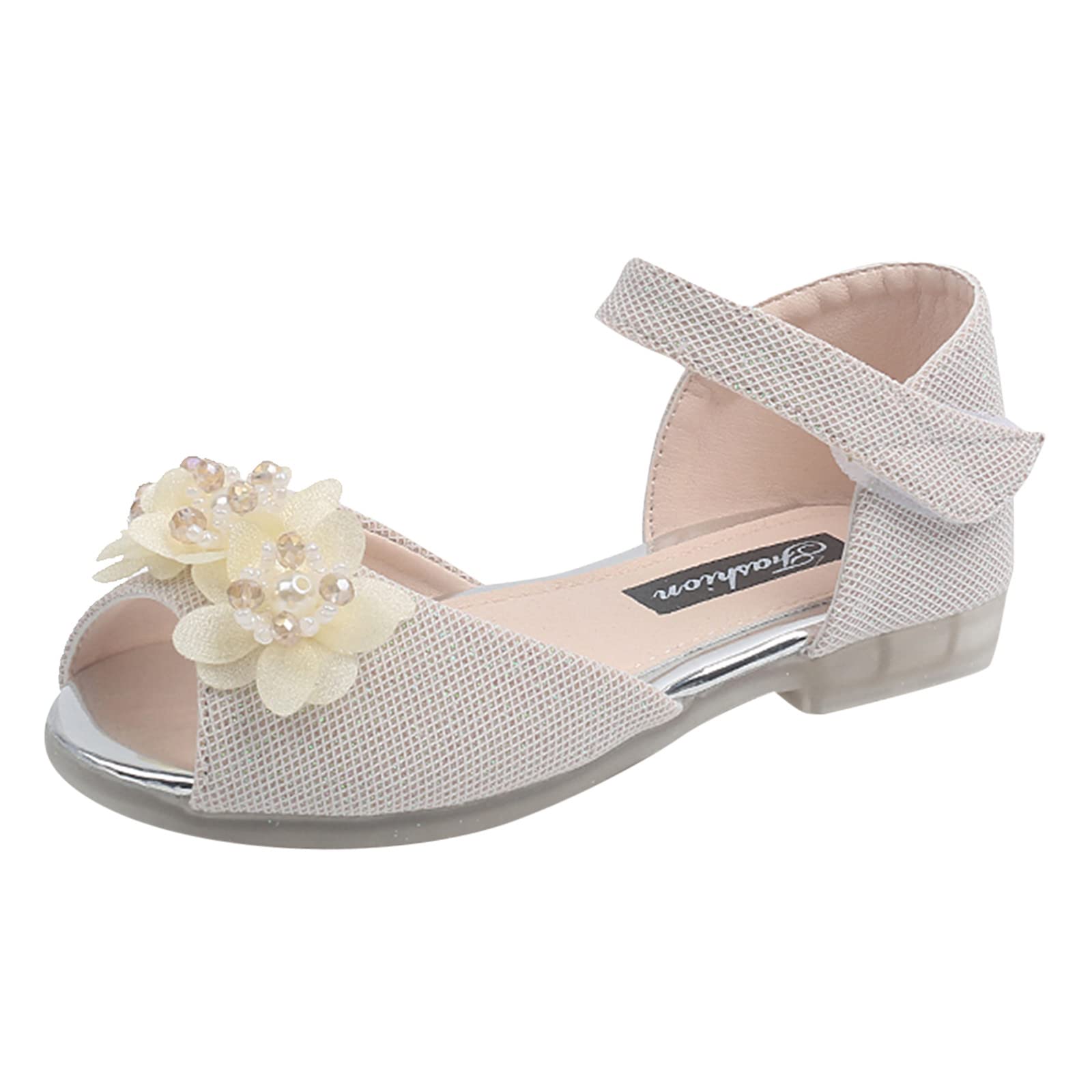 Sparkly Rhinestone Flower Shoes for Girls - Low Heel Princess Party Pumps for Toddlers & Kids | Perfect for Weddings, Birthday Parties & Special Occasions