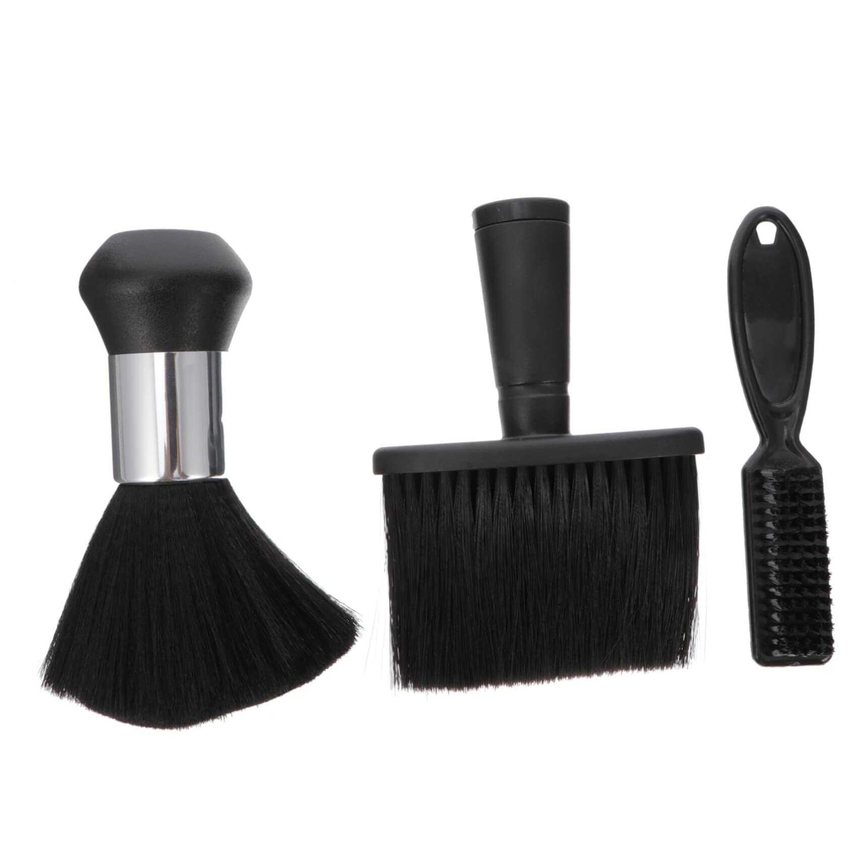 FRCOLOR 3-Piece Barber Brush Set - Hair Styling Tools, Beard Brush, Hair Clipper Cleaner & Face Duster for Men - Professional Grooming Kit for Home & Salon Use