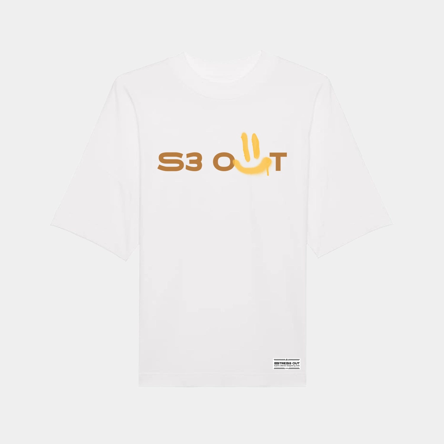 Oversized White Stress Out T-Shirt for Women - Comfortable Relaxed Fit Casual Wear for Everyday Outfits and Lounge