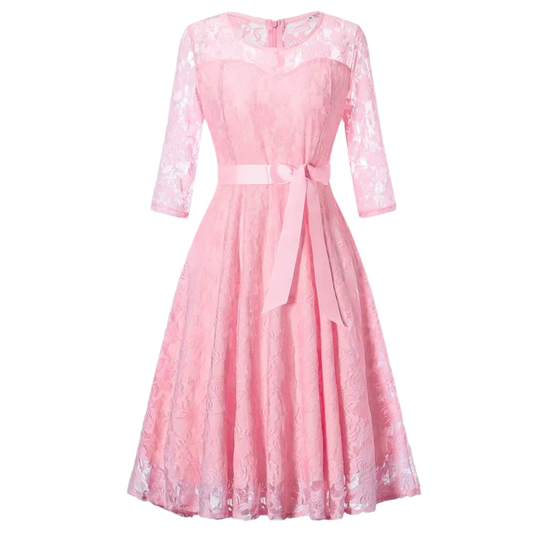 Vintage A-Line Lace Dress for Women - 3/4 Sleeve Knee-Length Summer Dress, Sexy Prom Dress, Medium Size | Perfect for Weddings, Parties & Date Nights