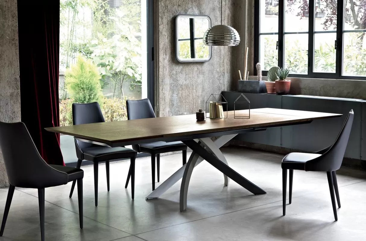 Artistico Extendable Rectangular Wooden Dining Table - Perfect for Family Gatherings, Dinner Parties & Small Space Living