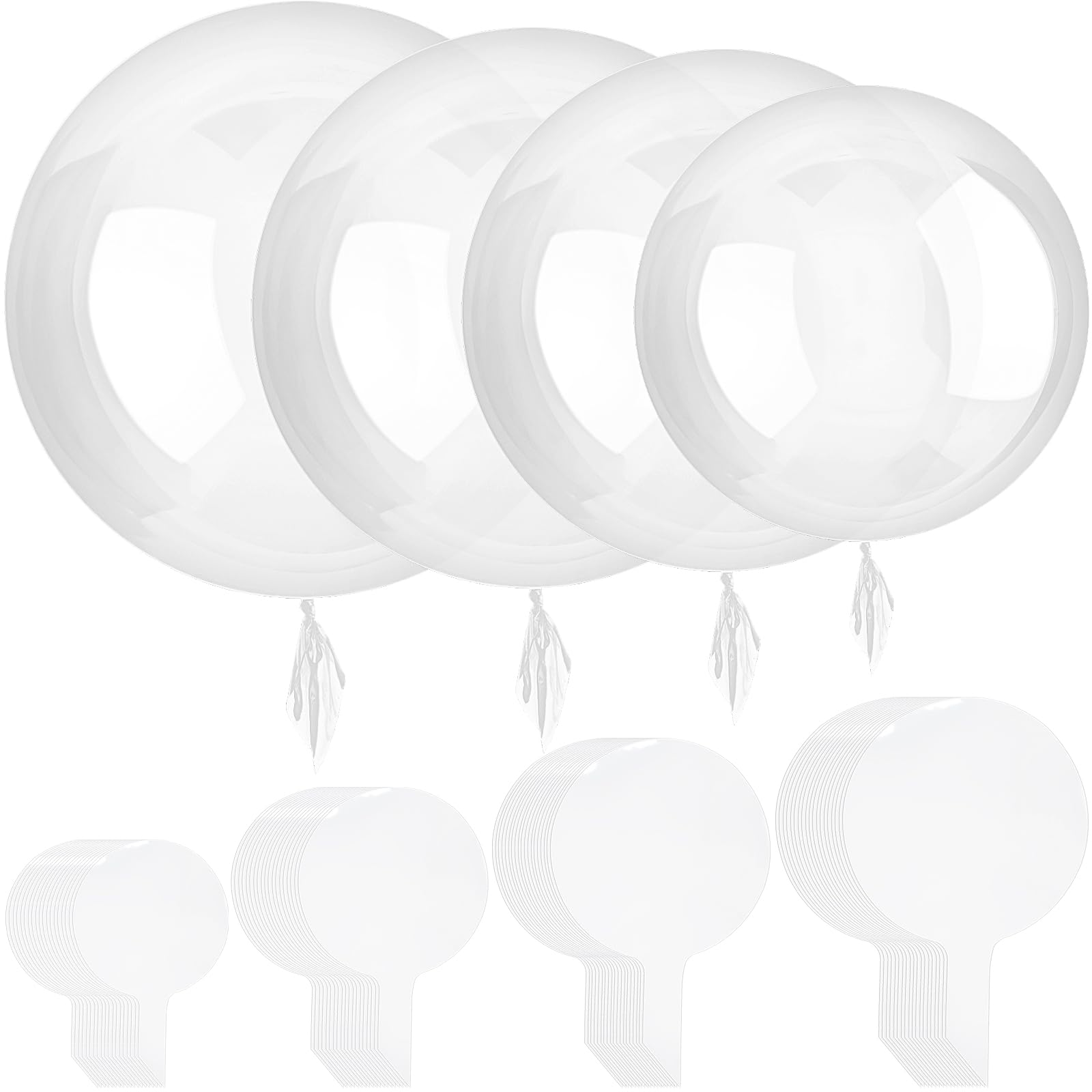 Sumind 40 Pcs Clear Bobo Balloons - Transparent Bubble Balloons for Stuffing (10/18/20/24 Inch) - Perfect for Valentine's Day, Christmas, Wedding & Birthday Party Decorations - Great for Balloon Arches, Centerpieces & Photo Backdrops