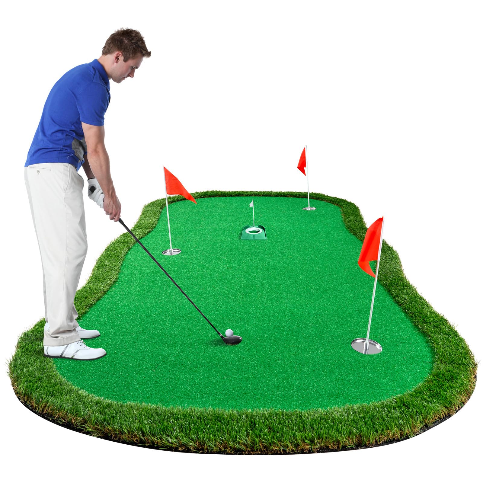 Premium 5x10ft Golf Putting Green Mat - Thickened Professional Indoor/Outdoor Practice Turf for Realistic Golf Training | Perfect for Home, Office & Backyard Use