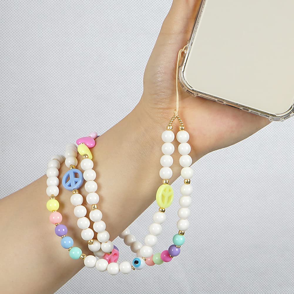 Colorful Beaded Phone Lanyard - Anti-Lost Wrist Strap for Smartphones
