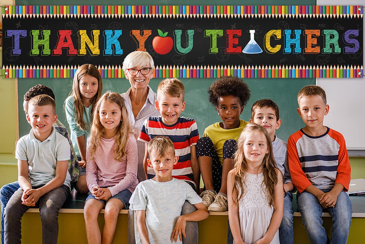 Teachers Appreciation Banner - Photo Booth Backdrop for Classroom & Outdoor Decor