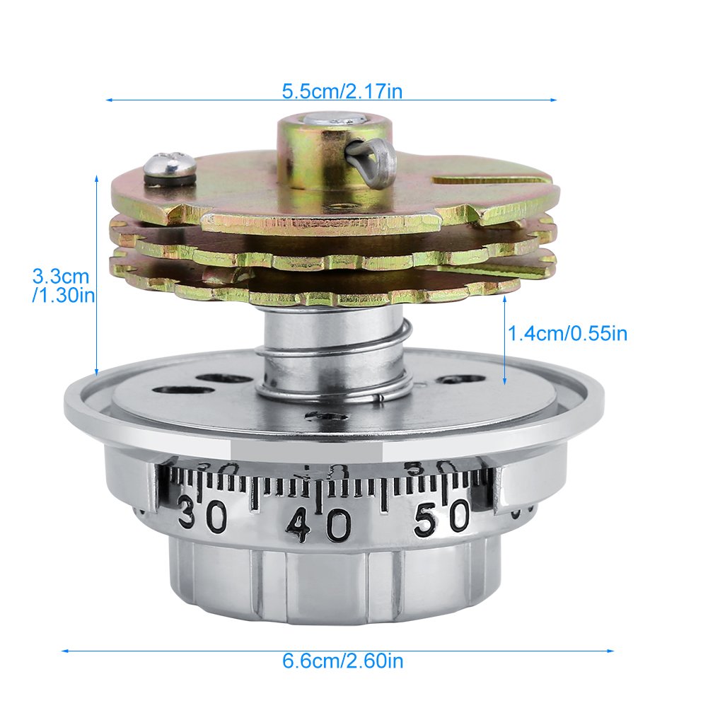 3-Disc Combination Coded Cutaway Cabinet Lock with Dial - Heavy Duty Metal Security Lock for Jewelry Cases, Safes & Document Cabinets - Perfect for Home, Office & Commercial Storage Protection
