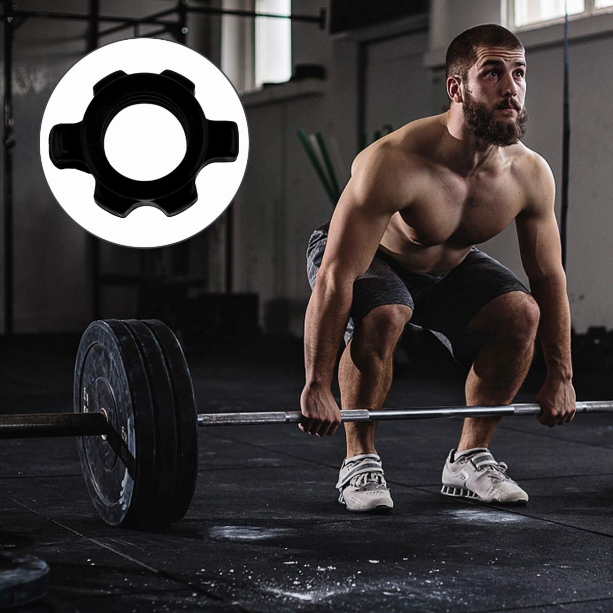 VICASKY 4-Pack Spin-Lock Barbell Collars - Heavy Duty Plastic Anti-Slip Hex Nut Clamps for Weight Lifting, Dumbbells & Fitness Training - Gym Equipment Accessories for Home & Commercial Workouts