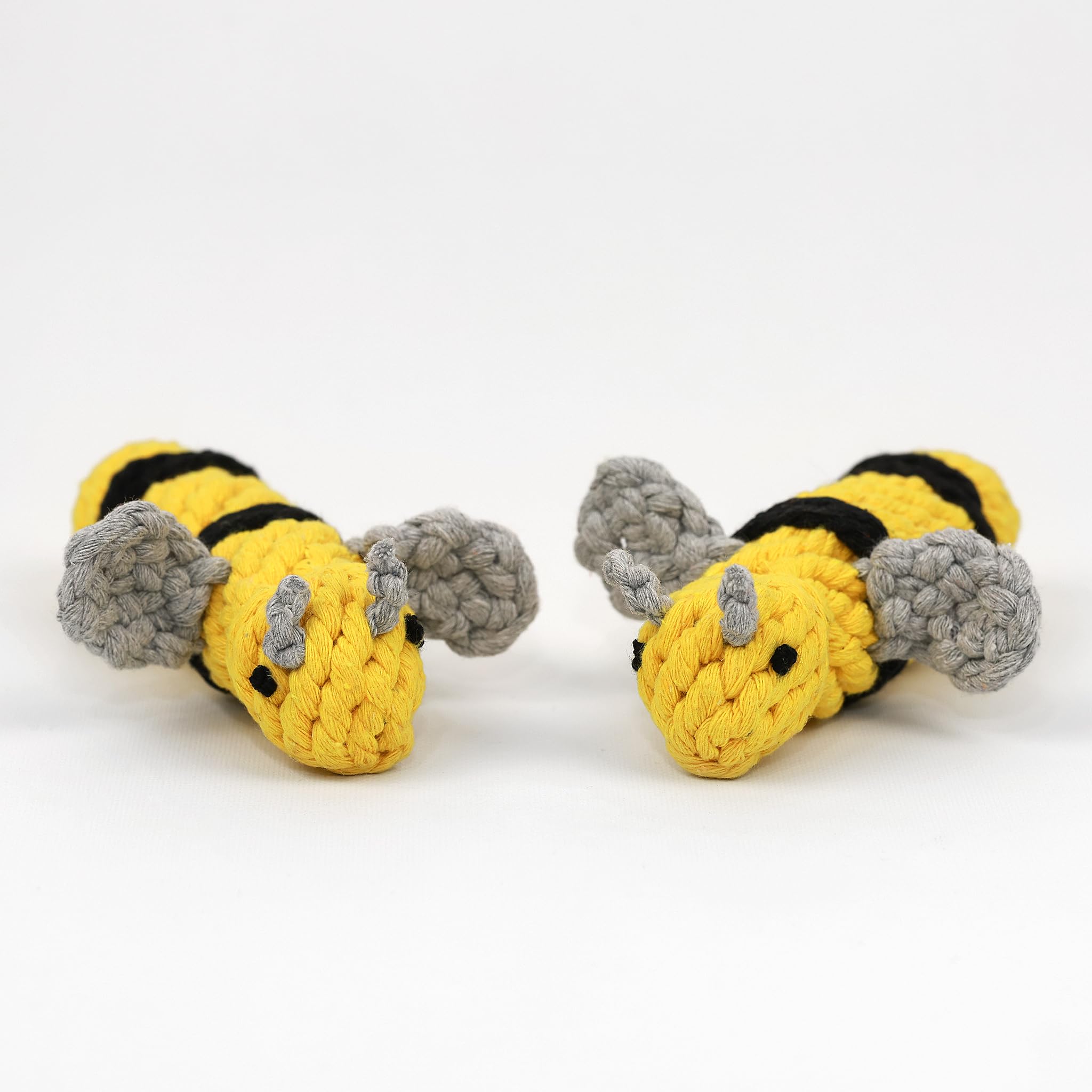 Queen the Bee Rope Toy - Handmade Sustainable Yellow Queen Bee Dog Chew Toy for Small & Large Dogs | Durable Pet Chewing Toy for Aggressive Chewers & Interactive Playtime