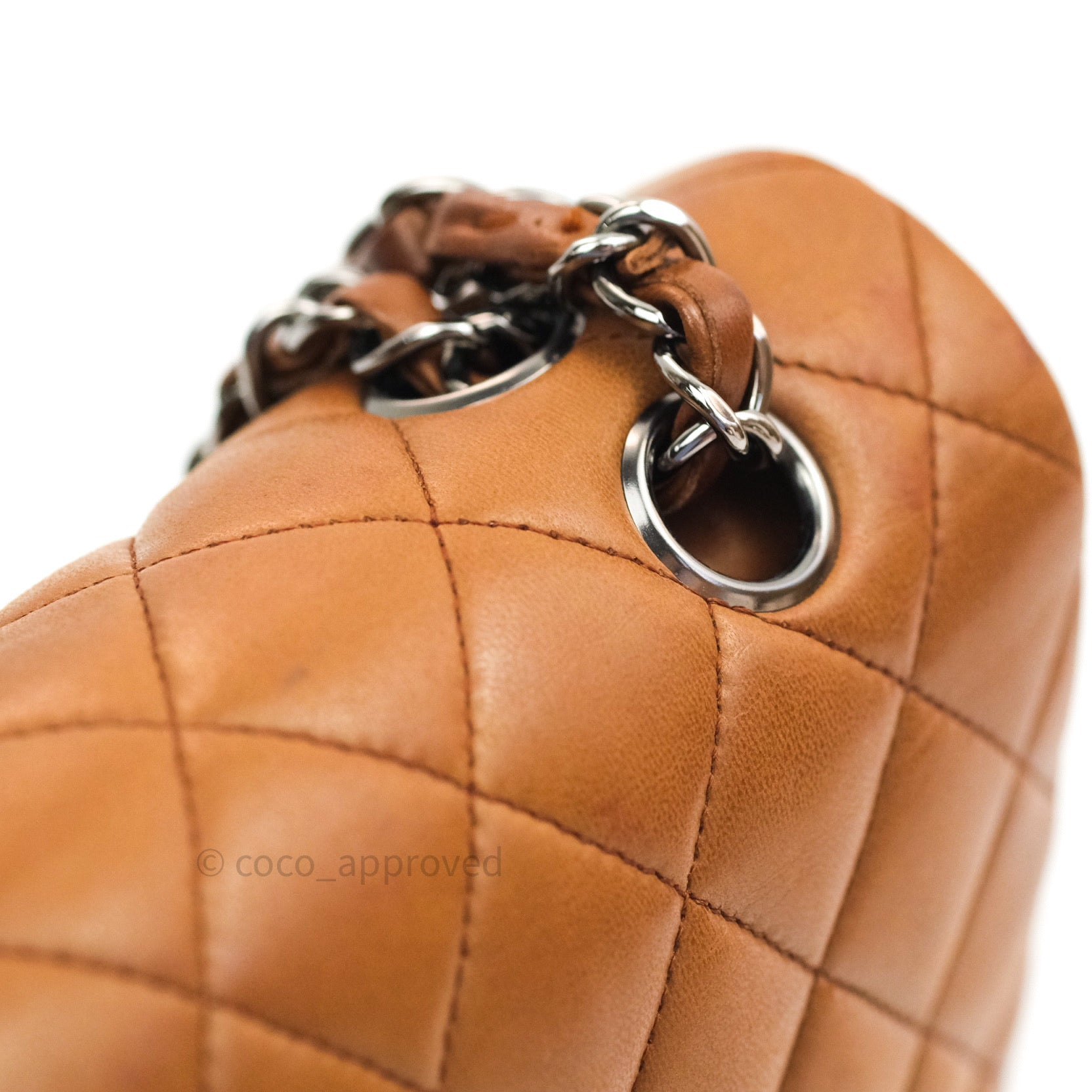 Authentic Chanel Classic Flap Bag M/L Size - Luxurious Brown Lambskin Leather with Silver Hardware - Perfect for Evening Events & Luxury Fashion Accessories