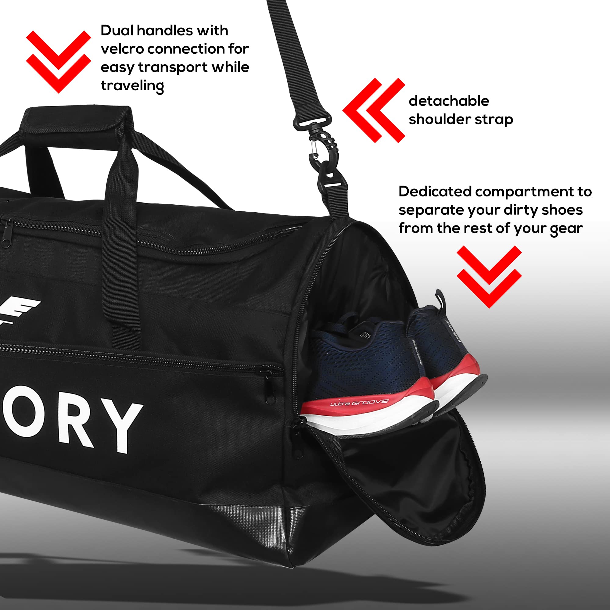 Large Breathable Duffle Bag for MMA, Boxing, Gym & Sports - Perfect for Training, Travel & Storage (Black)