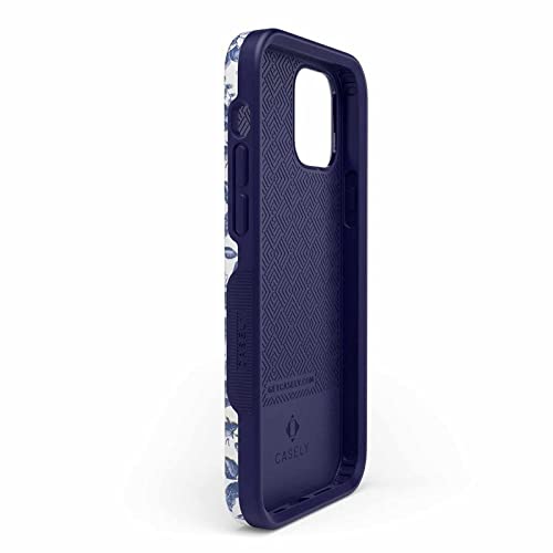 Casely iPhone 12 Pro Max Case Floral Design - Rose to Fame Coquette Blue & White Rose Phone Cover | Protective Slim Fit Shockproof Case for Women Girls | Perfect for Daily Use, Work, Travel & Gift Giving