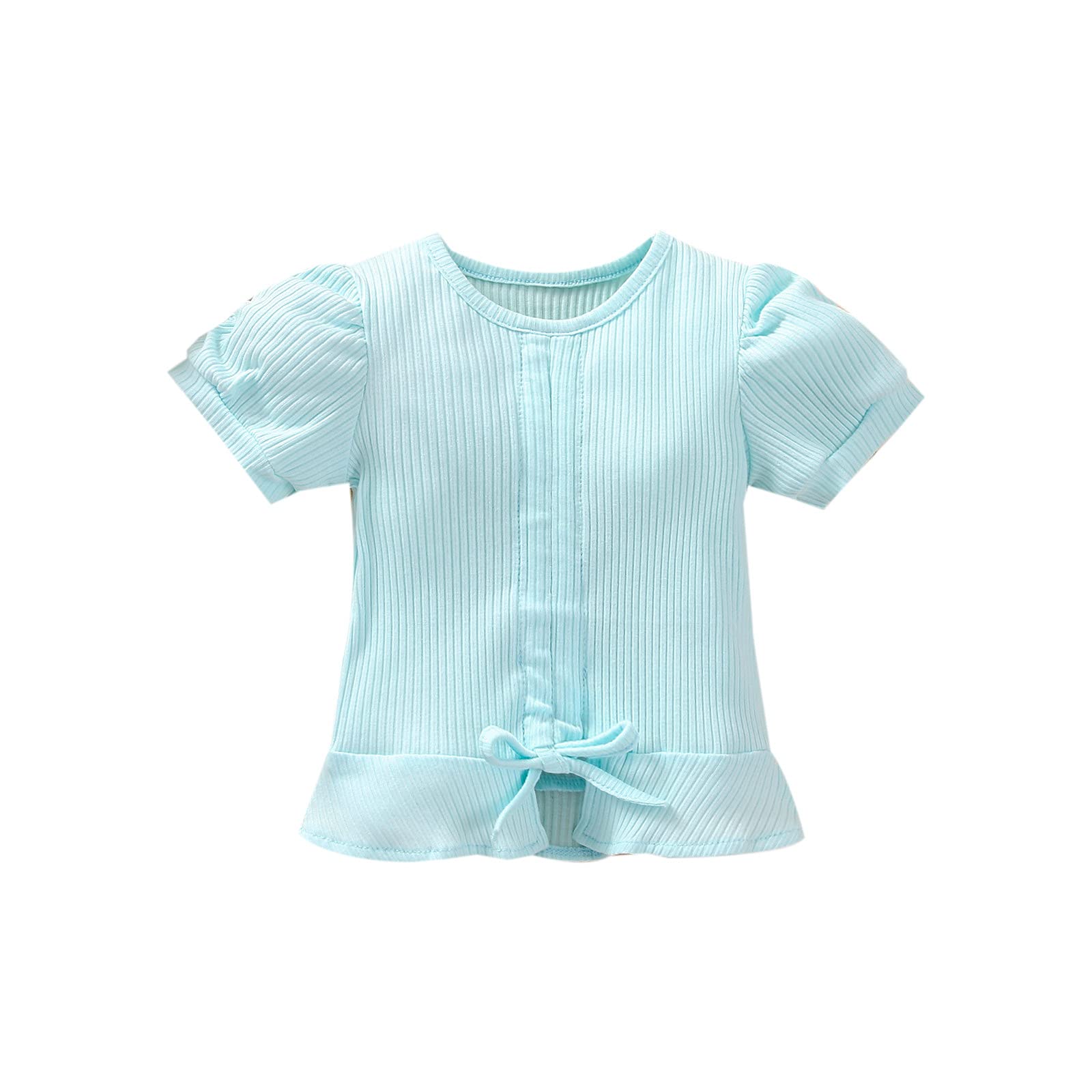 Baby Ribbed Toddler T-Shirt - Soft Cotton Girls' Casual Top for Summer | Perfect for Playdates, Daycare & Outdoor Activities