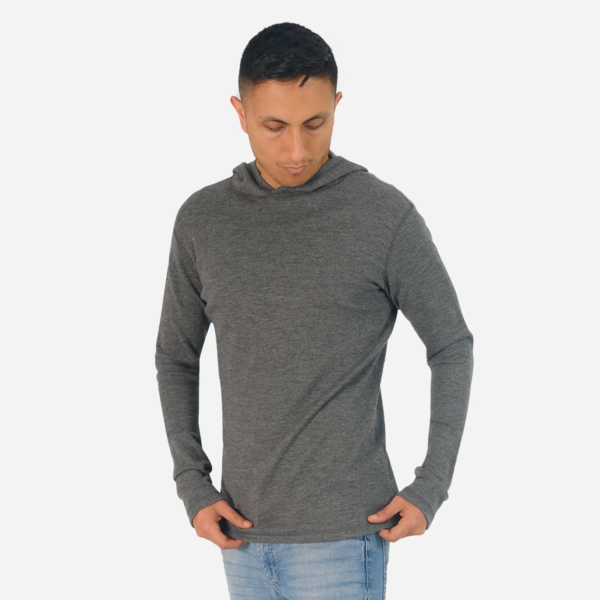 Men's Alpaca Wool Pullover Hoodie - 300 Lightweight Winter Sweater for Outdoor Activities & Casual Wear