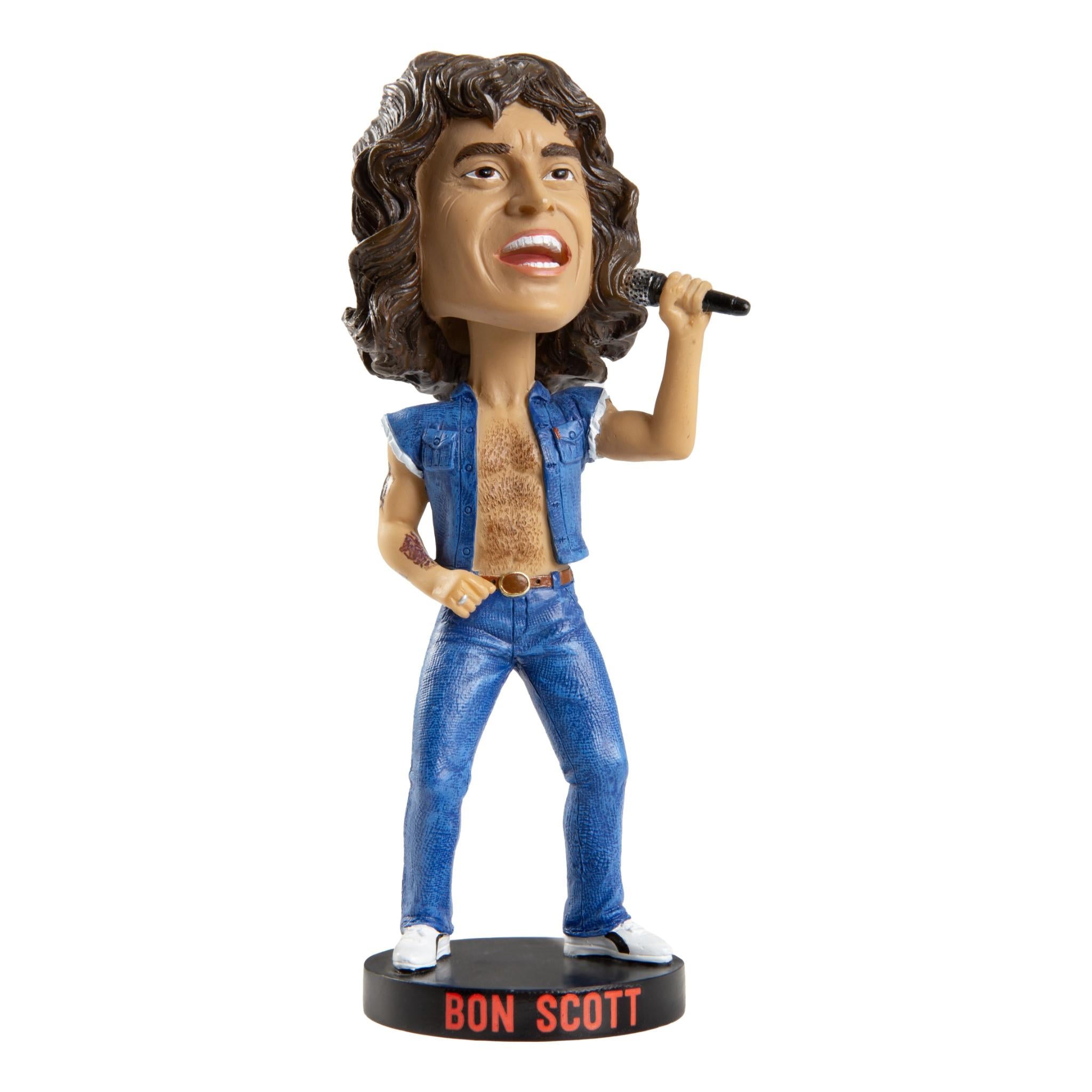 AC/DC Bon Scott Bobblehead - Official Rock Band Collectible Figurine for Fans & Music Lovers - Perfect for Home Decor, Office Display & Gift Giving