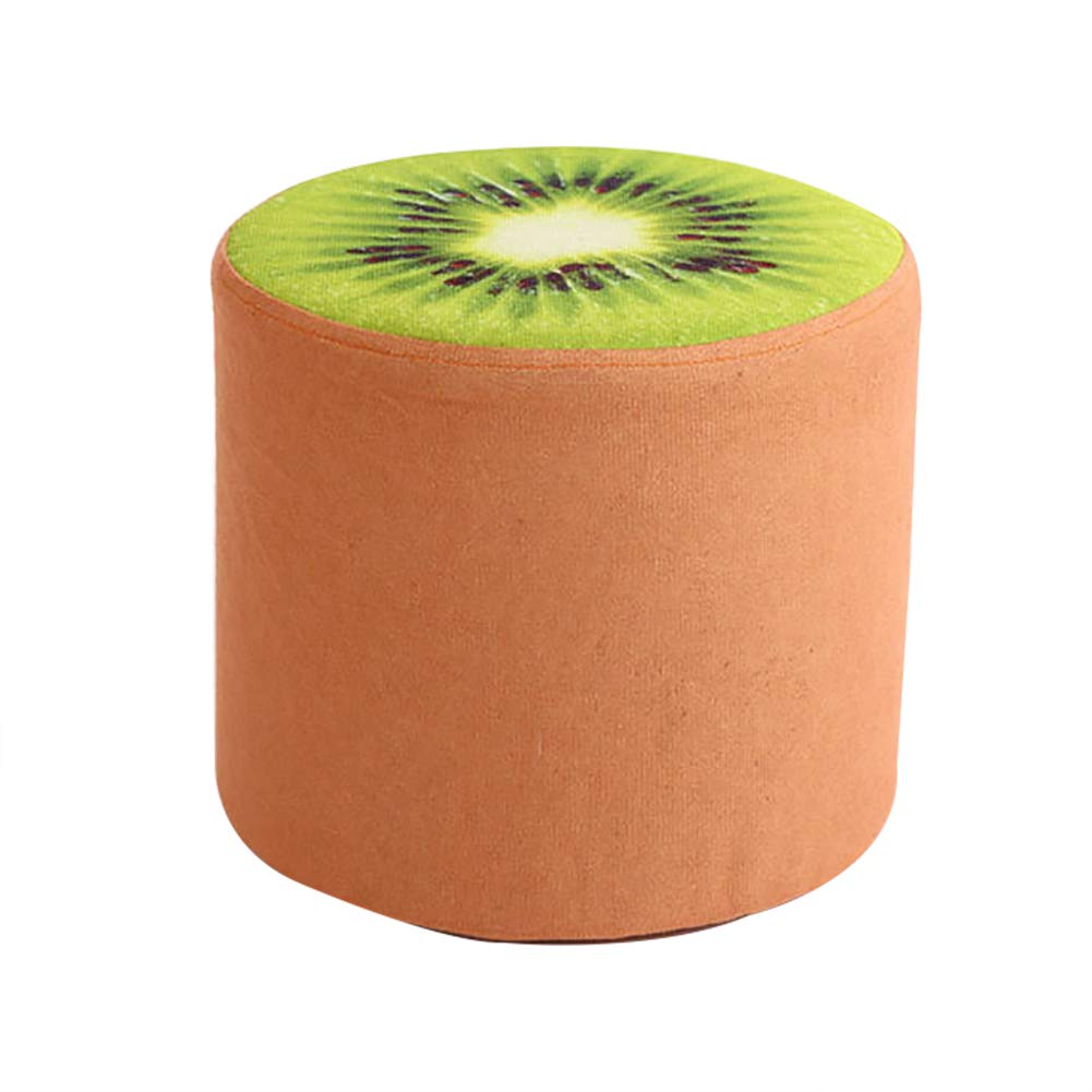 Round Upholstered Ottoman Stool with Detachable Non-Slip Cover - Versatile Footrest, Shoe Changing Stool & Coffee Table for Living Room, Bedroom & Office