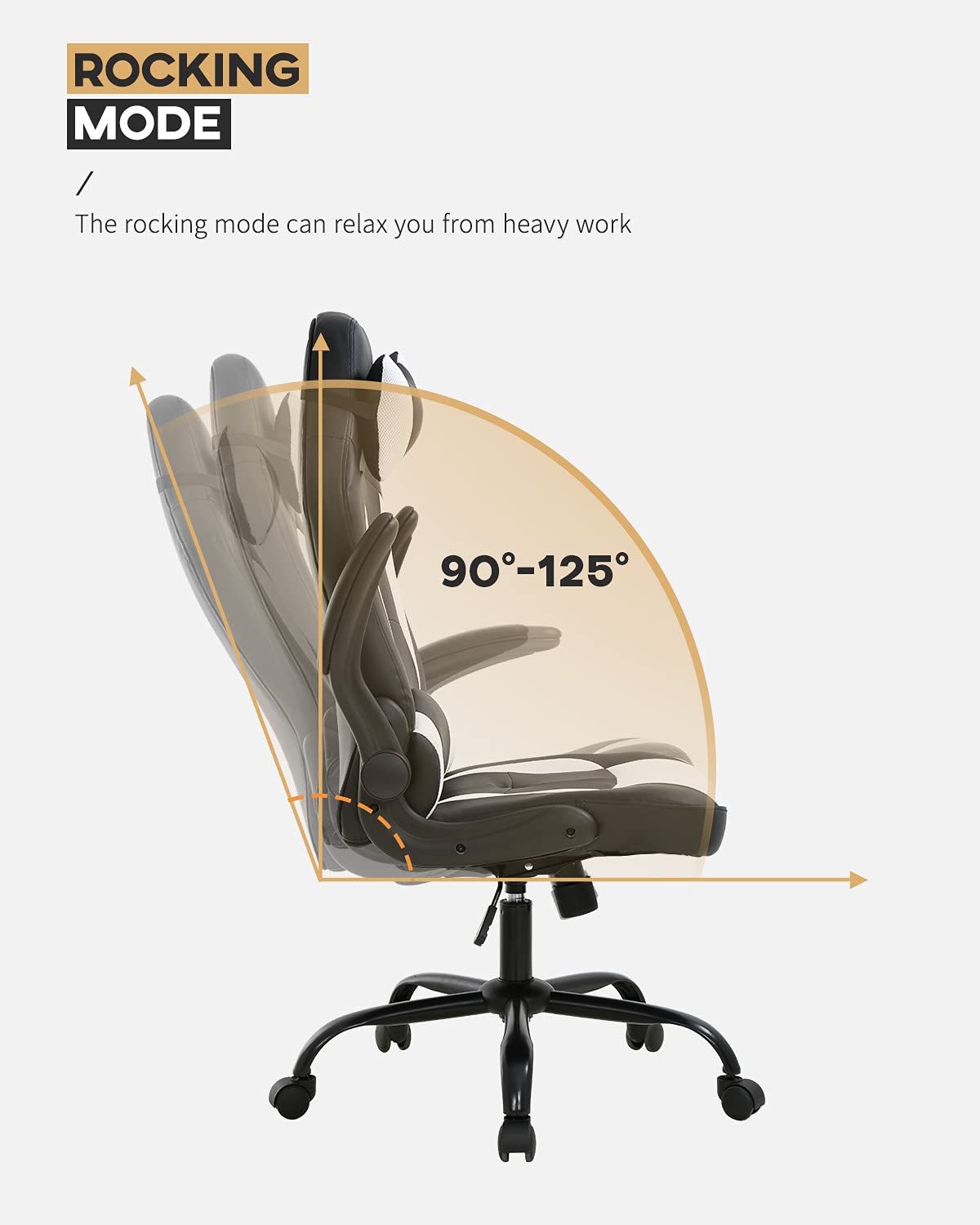 Ergonomic PC Gaming Chair with Adjustable Armrests, Headrest & Lumbar Support - High Back PU Leather Office Desk Chair for Home & Work - Perfect for Gamers, Remote Workers & Long Computer Sessions (White)