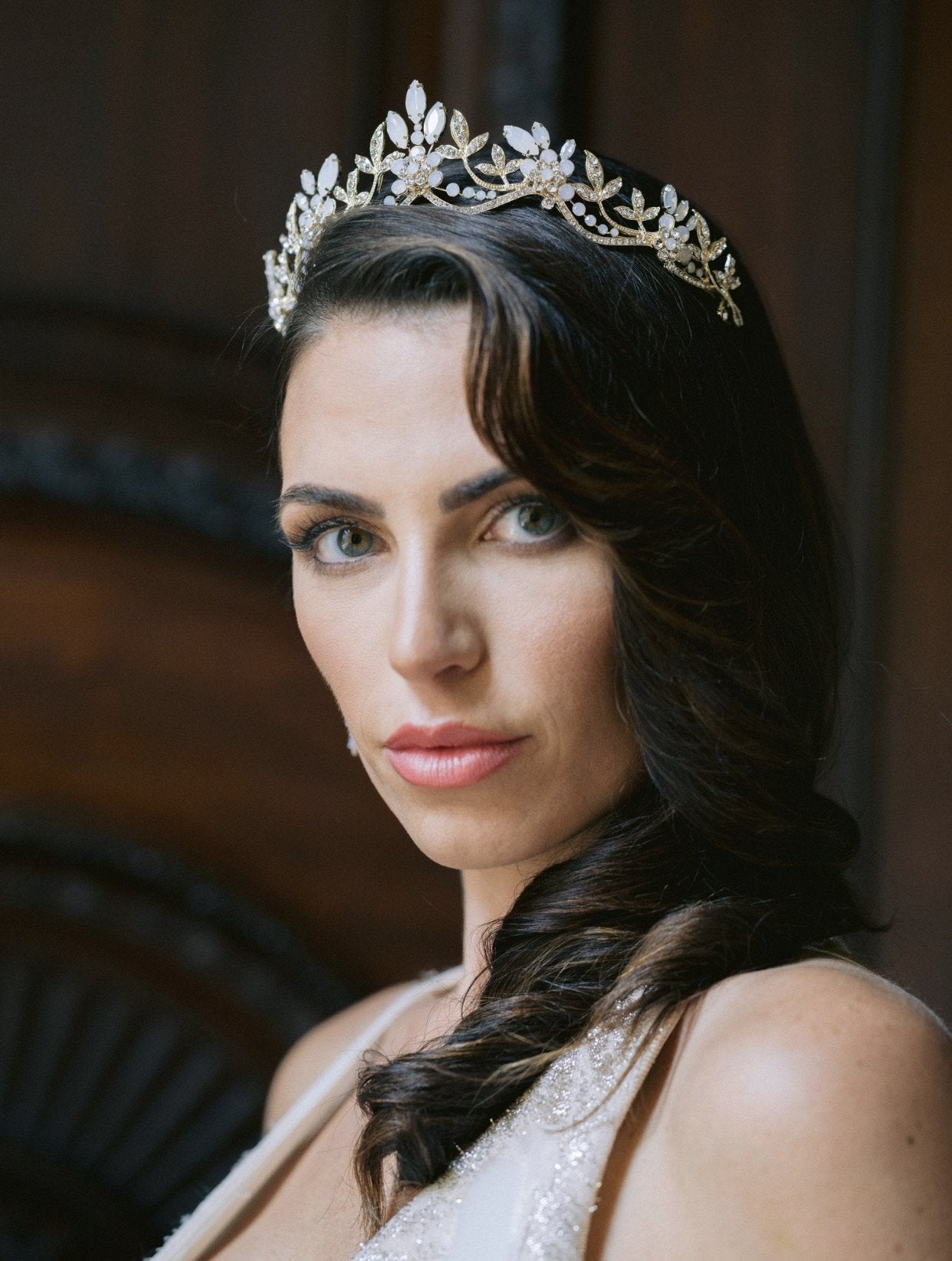 MAELYNN Silver Bridal Tiara - Elegant Rhinestone Wedding Crown for Bride, Princess, Prom, Pageant & Special Occasions