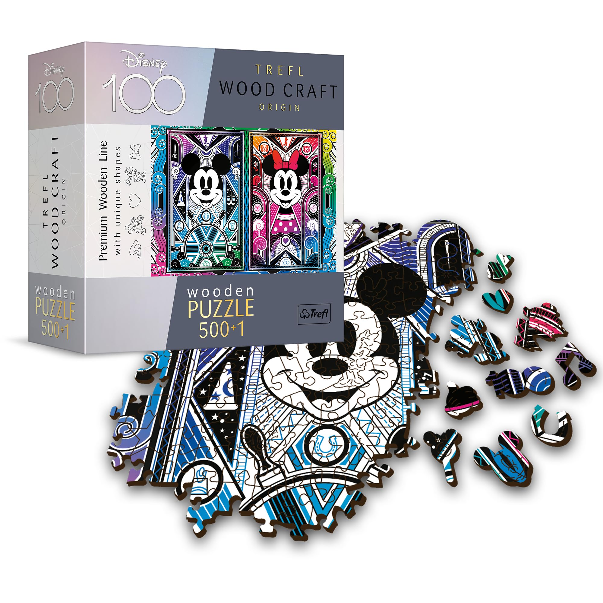 Trefl Mickey Mouse Puzzle - 100 Piece Jigsaw Puzzle for Kids, Multicolored Disney Cartoon Character Puzzle | Fun Family Game & Educational Activity for Children's Birthday Party