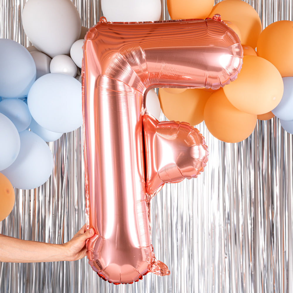 Rose Gold Mylar Letter F Balloon - 40