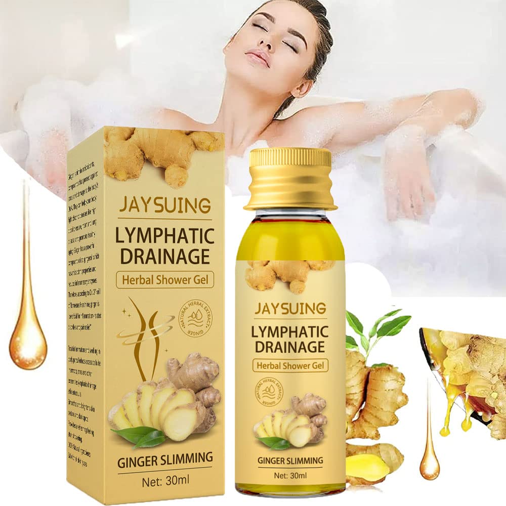 1/3/5Pcs Ginger Lymphatic Drainage Shower Gel - Herbal Slimming Body Wash with Oil Control | Stress Relief & Sleep Improvement | Detox & Relaxation for Spa, Bath & Self-Care Routine