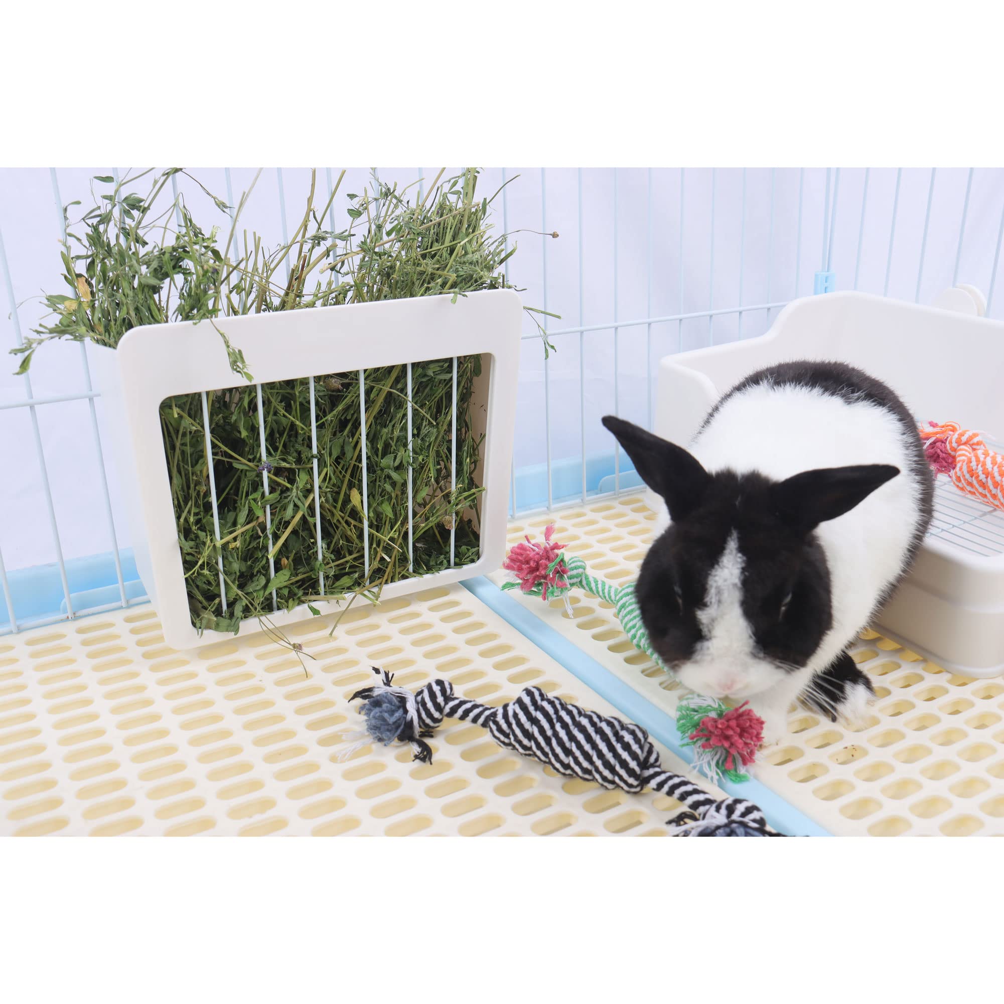 Premium Rabbit Hay Feeder Rack - Durable Small Animal Food Dispenser for Rabbits, Guinea Pigs, Chinchillas & Hamsters - Reduce Waste & Mess - Perfect for Cages, Hutches & Indoor/Outdoor Use