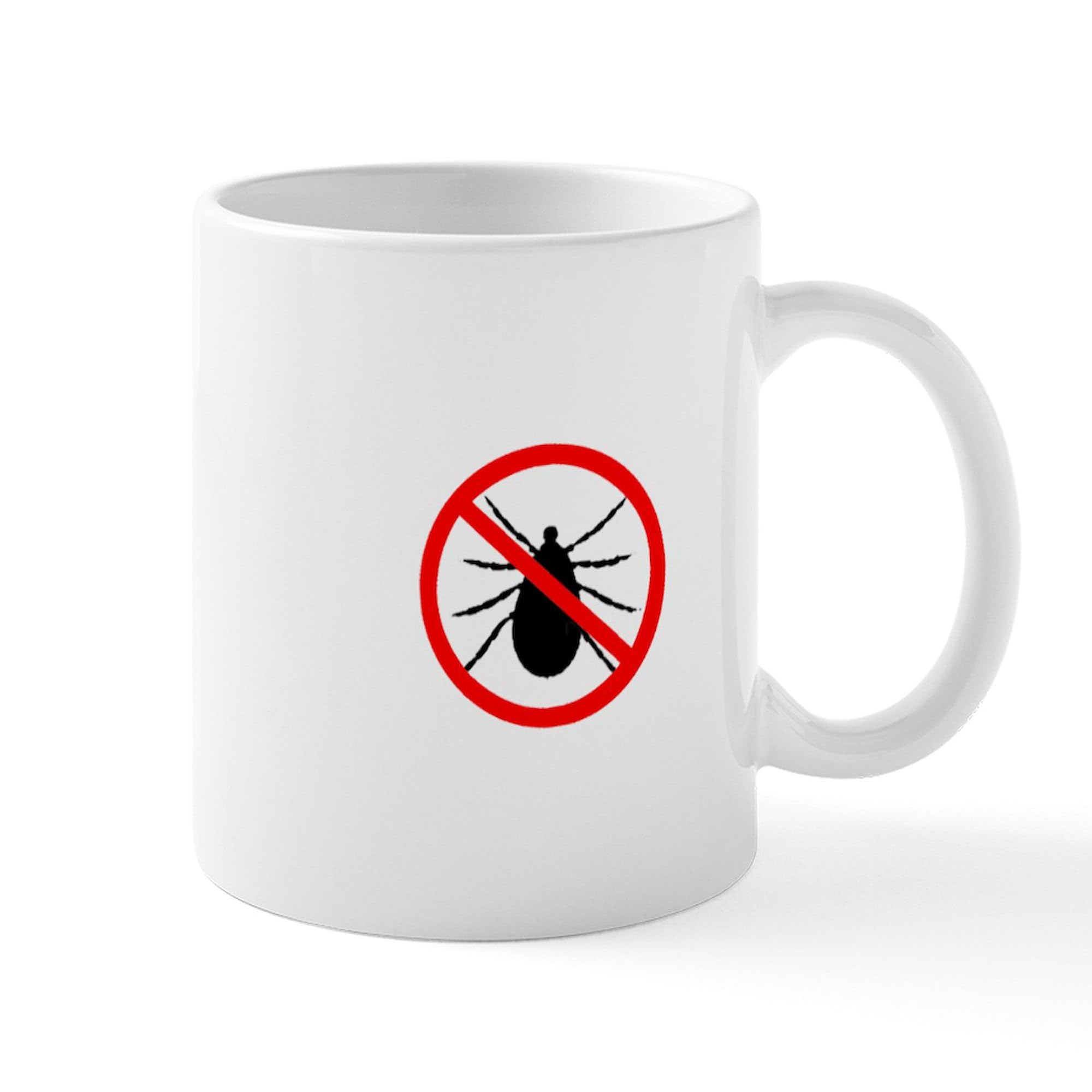 No Ticks 11 oz (325 ml) Ceramic Coffee Mug - Funny Sarcastic Novelty Cup for Office, Home & Camping Use