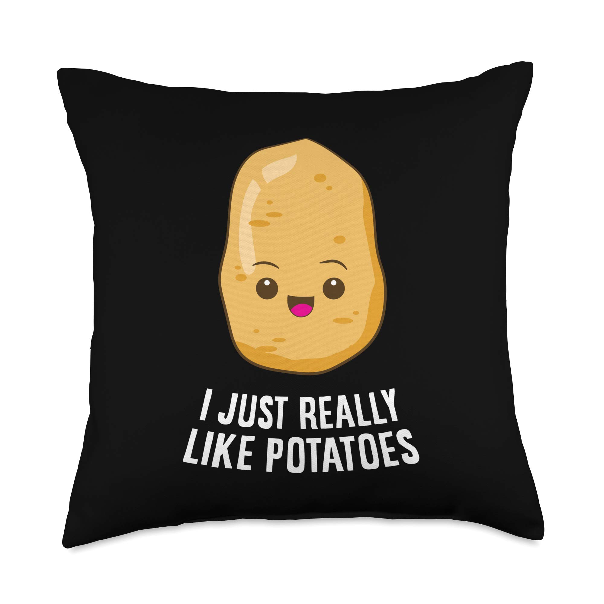Funny Potato Lover Throw Pillow - Cute Vegetable Food Humor Decor for Home, Office, or Gift