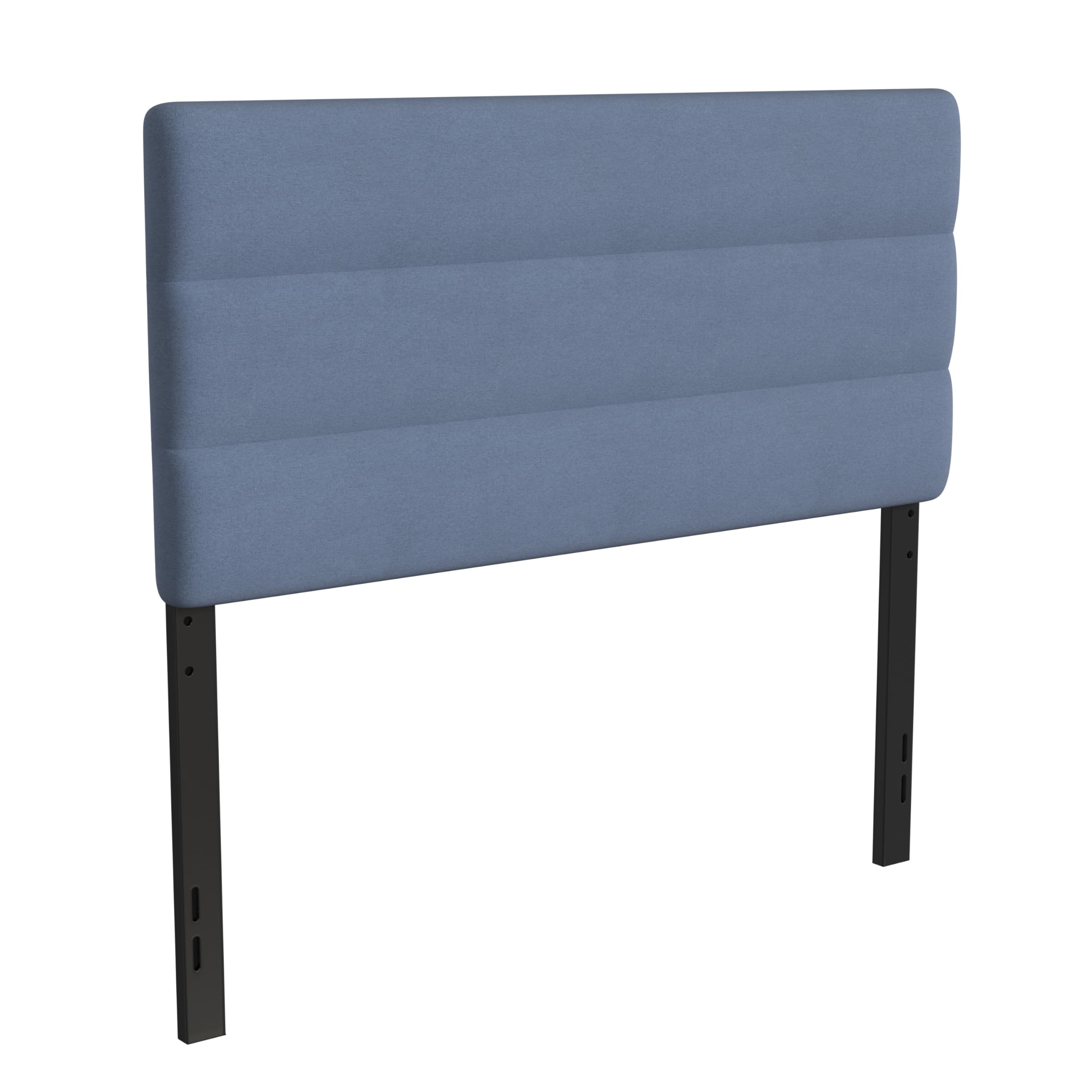 Merrick Lane Coppola Full Size Upholstered Headboard - Blue Button Tufted Fabric with Metal Adjustable Legs - Fits Standard Bed Frames - Perfect for Master Bedrooms & Guest Rooms