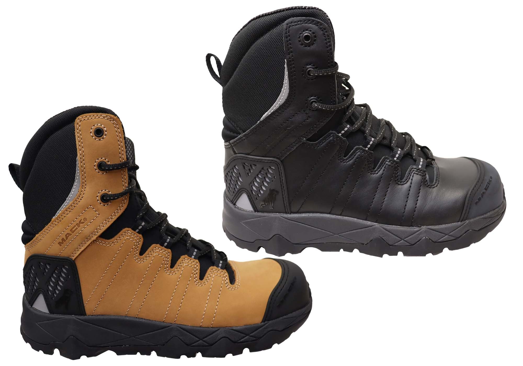 Mack Men's TerraPro Zip Leather Composite Toe Safety Work Boots - Waterproof Steel Toe Work Shoes for Construction & Industrial Use - Perfect for Outdoor Jobs, Heavy Duty Work & Job Sites