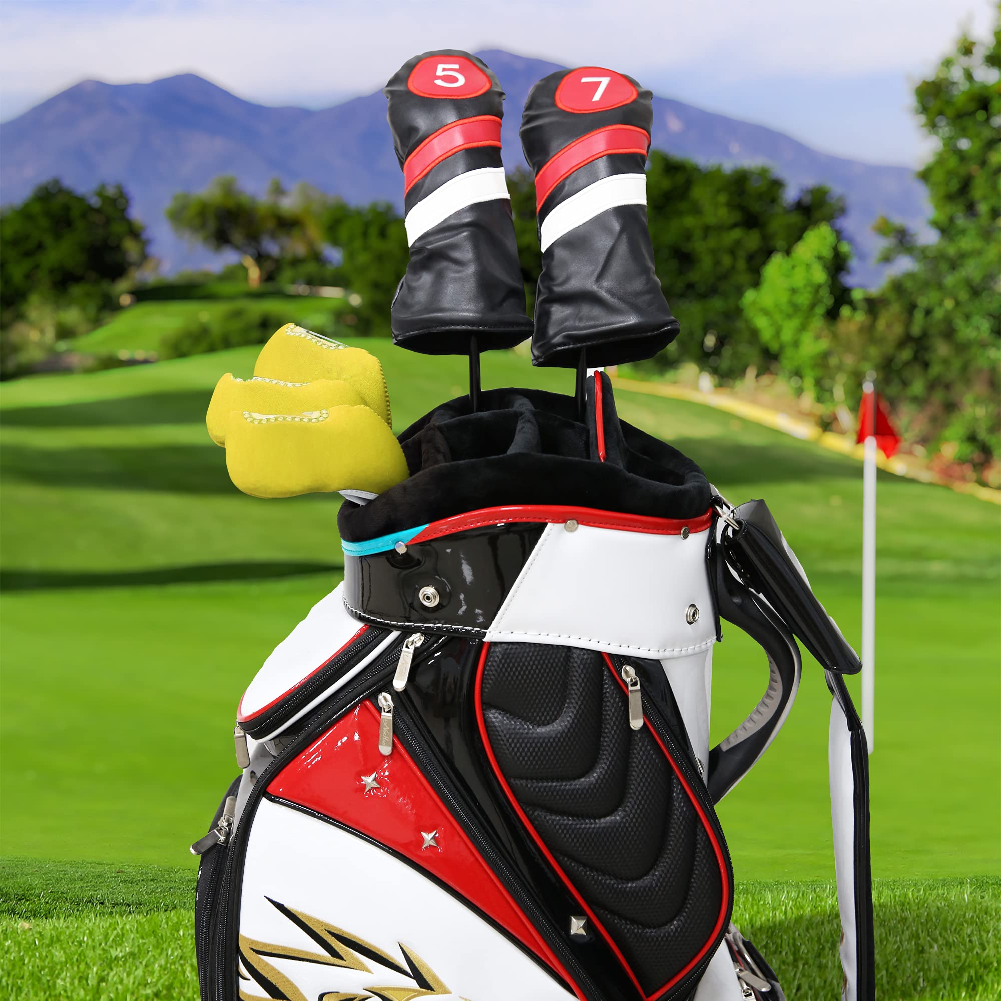 Premium Neoprene Golf Iron Head Covers 10-Piece Set with Clear Window - Universal Fit for Most Golf Irons - Protect Your Clubs from Damage & Scratches | Perfect for Golf Tournaments, Driving Range Practice & Club Storage