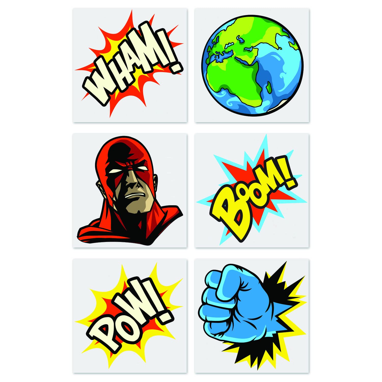72 Pieces Comic Superhero Temporary Tattoos for Kids & Adults - Waterproof Fake Tattoos for Costume Parties, Halloween & Cosplay - Fun Apparel Accessories