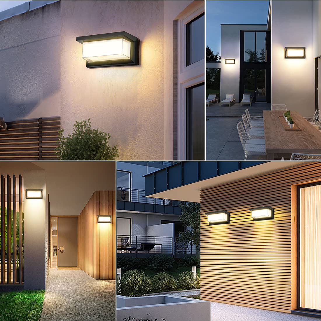 18W Waterproof LED Outdoor Wall Lights - 3000K Warm White Porch Light Fixture, Modern Wall Sconce for House, Garden, Hallway & Stairs | Durable Weatherproof Design for Patio, Deck & Entryway Lighting