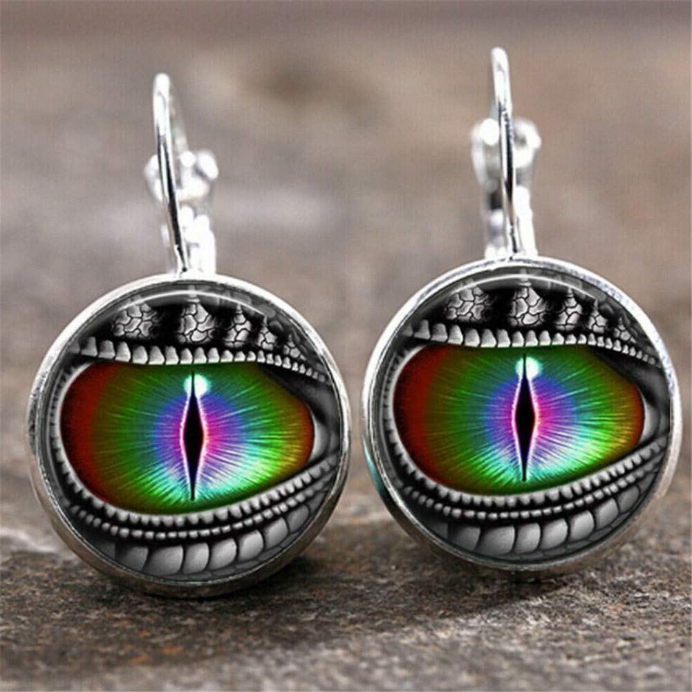 Dragon Eye Gemstone Dangle Earrings for Women - Handmade Cobra Eye Circle Jewelry, Unique Personalized Gift for Her | Perfect for Parties, Weddings & Special Occasions