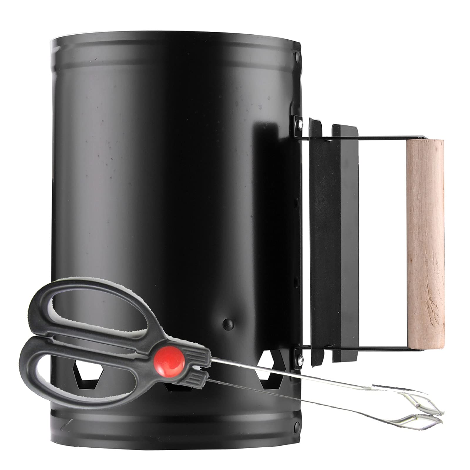 URJEKQ Portable Charcoal Chimney Starter - Fast & Efficient BBQ Grill Lighter for Camping, Backyard Cookouts & Outdoor Grilling - Essential Charcoal Accessory for Quick Fire Starting
