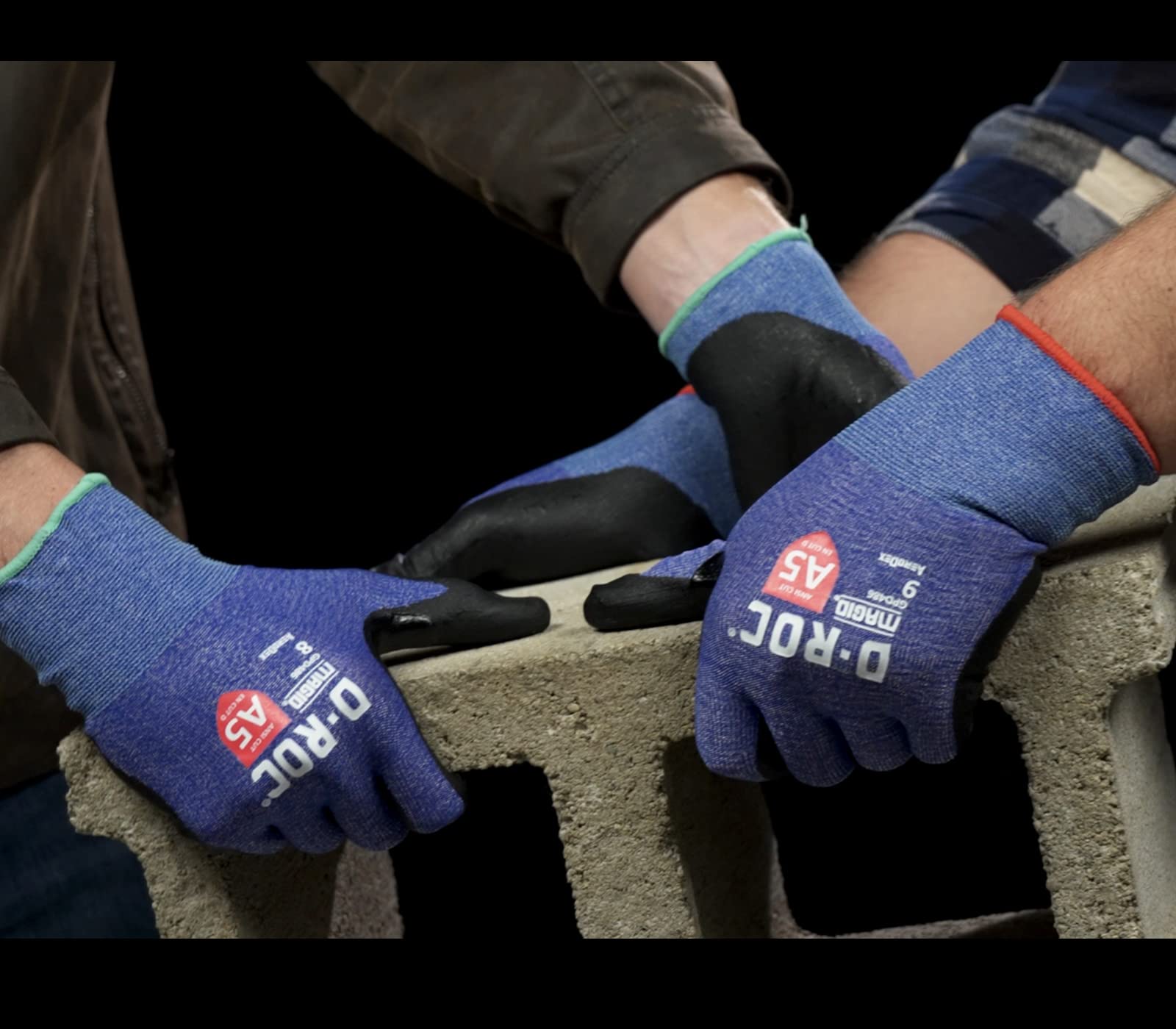 **ANSI A5 D-ROC AeroDex 18-Gauge Work Gloves, 12 Pairs - Foam Nitrile Coated, Size 8/Medium, Blue - Durable & Comfortable for Construction, Landscaping & DIY Projects**