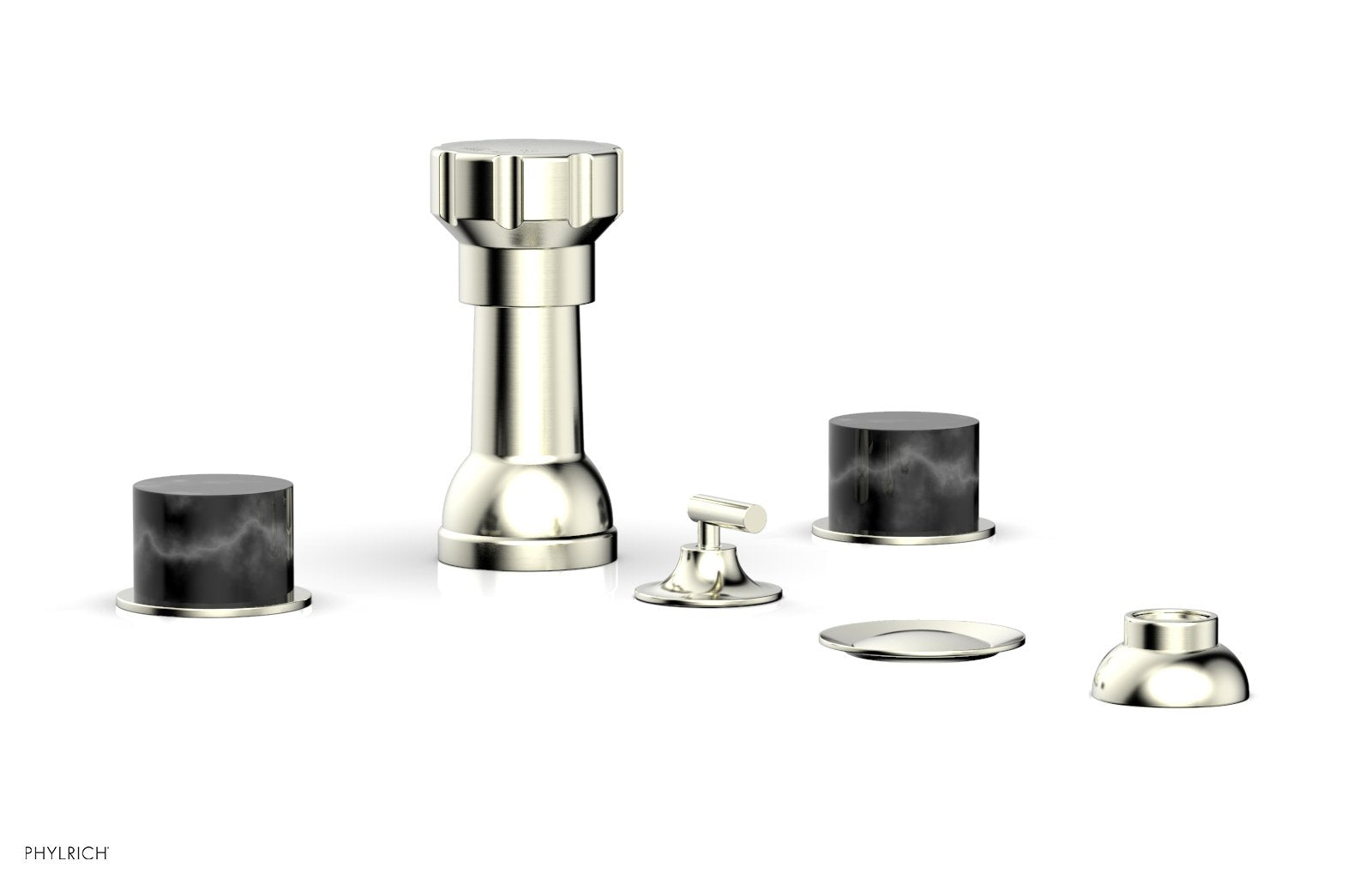 Premium BASIC II 4-Hole Bidet Faucet Set with Elegant Marble Handles - 230 62 Series for Modern Bathroom Upgrade | Perfect for Home, Hotel, and Spa Use
