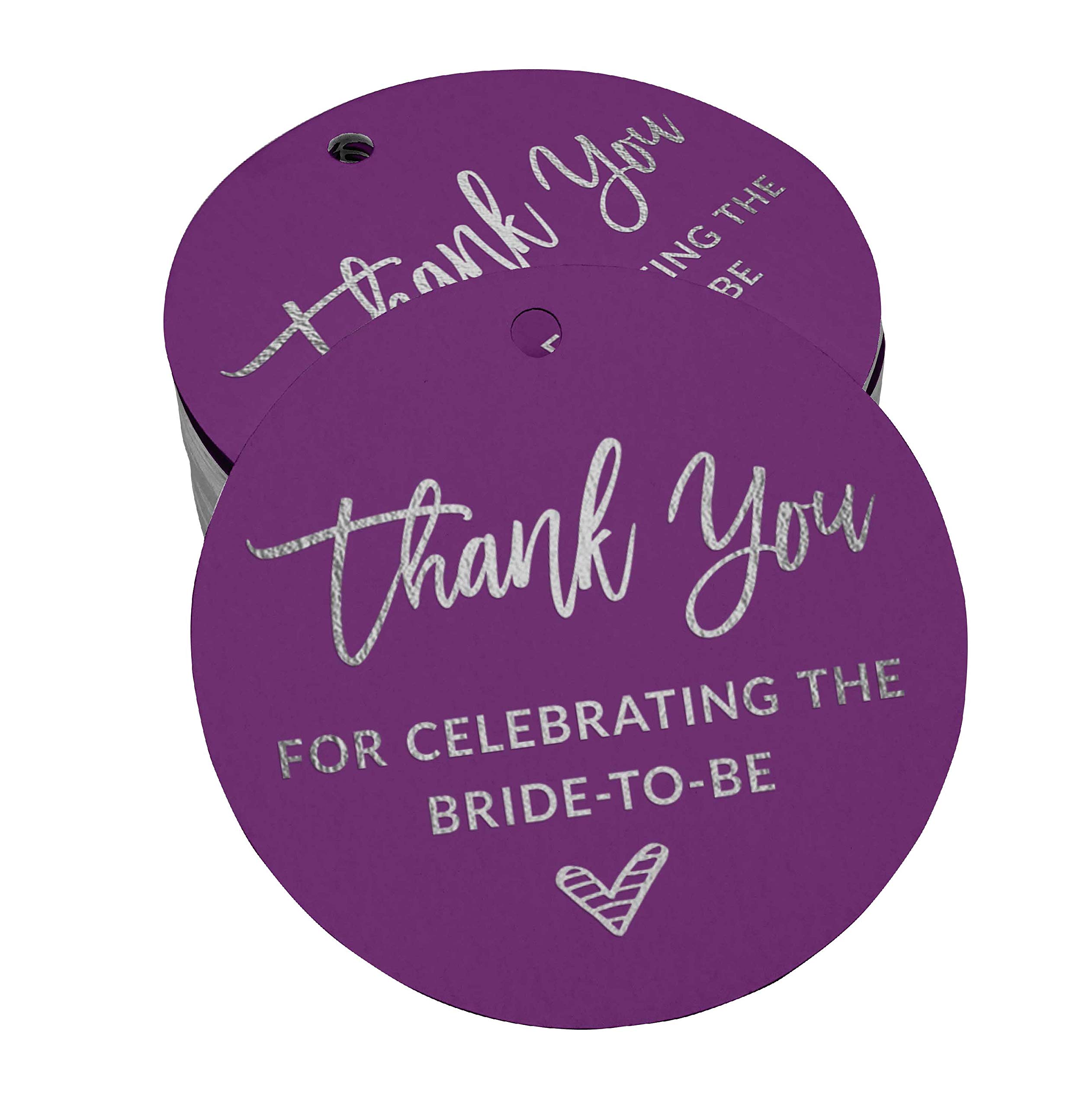 50pcs Silver Foil Bridal Shower Thank You Tags - Elegant Wedding Favor Hang Tags for Bride-to-Be Celebrations | Perfect for Bridal Party Favors, Wedding Decorations & Gift Packaging
