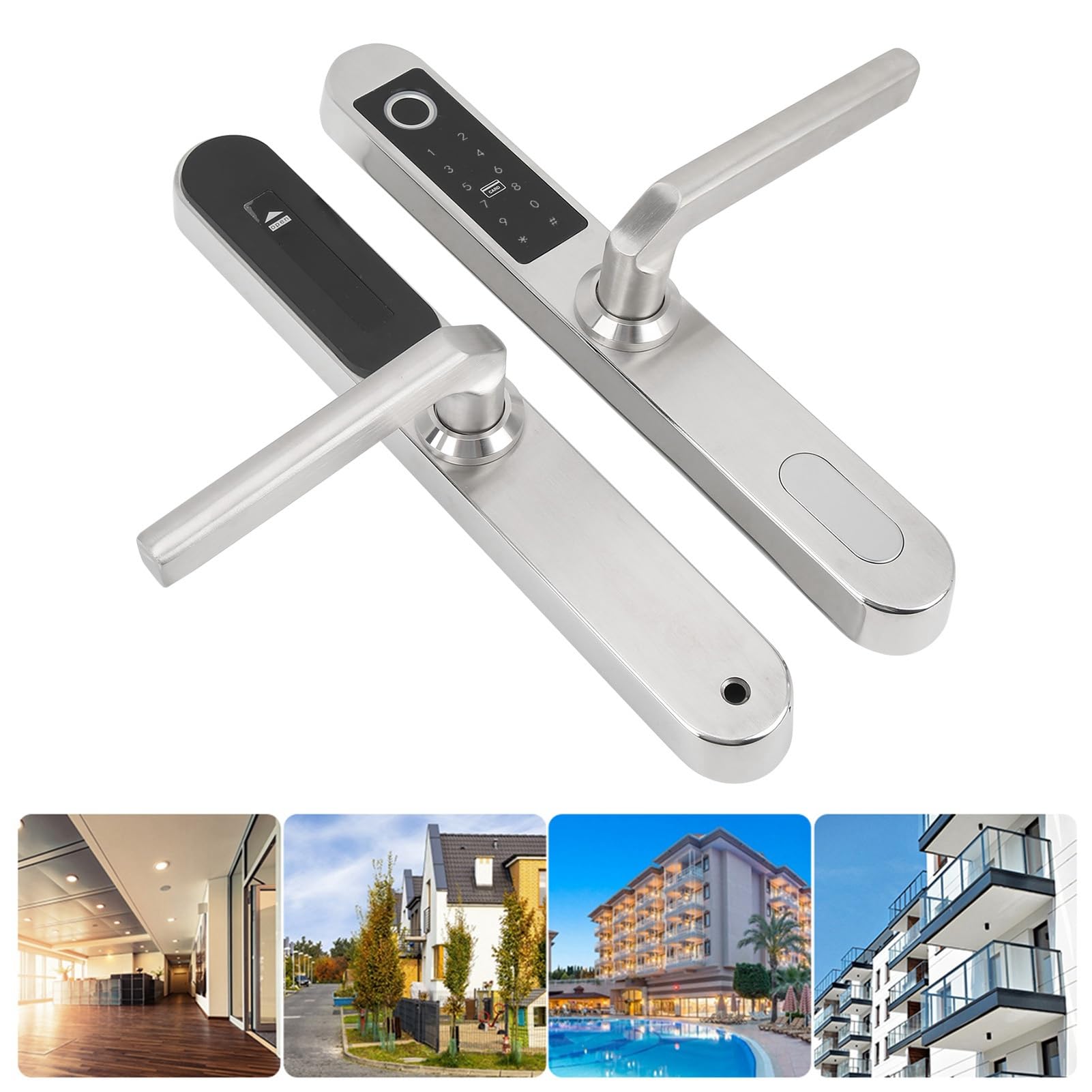 Smart Fingerprint Door Lock - Keyless Entry with Keypad, RFID Card & Mechanical Key - 4-in-1 Electronic Deadbolt for Home Security - Left/Right Hand Installation (Perfect for Apartments, Offices & Smart Homes)