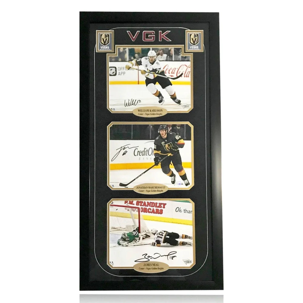 James Neal Karlsson Marchessault Autographed 8x10 Photo - Vegas Golden Knights Framed Memorabilia - Perfect for Sports Collectors, Man Cave Decor, and Hockey Fan Gifts